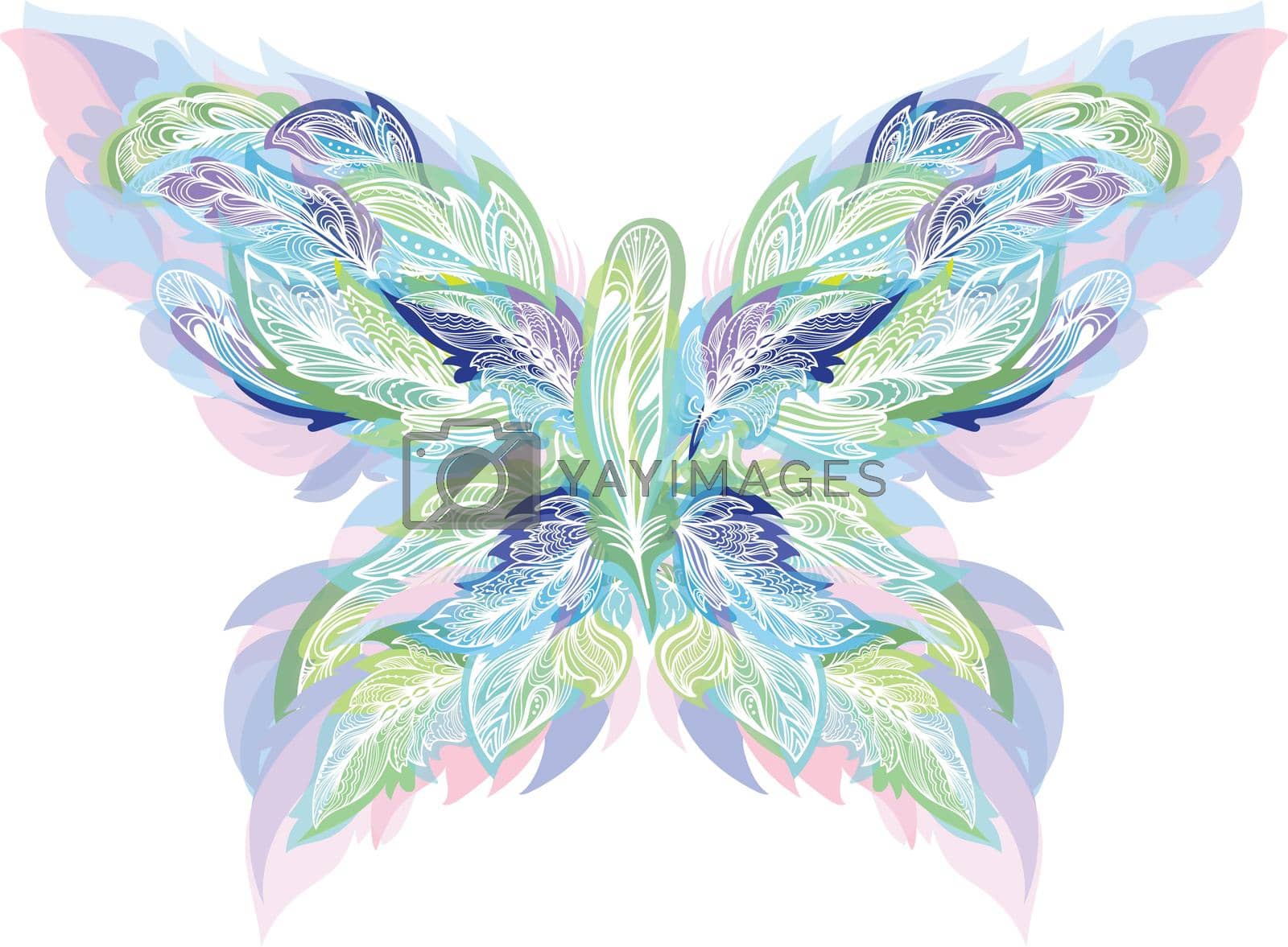 Royalty free image of Vector boho style shape made of feathers by kisika
