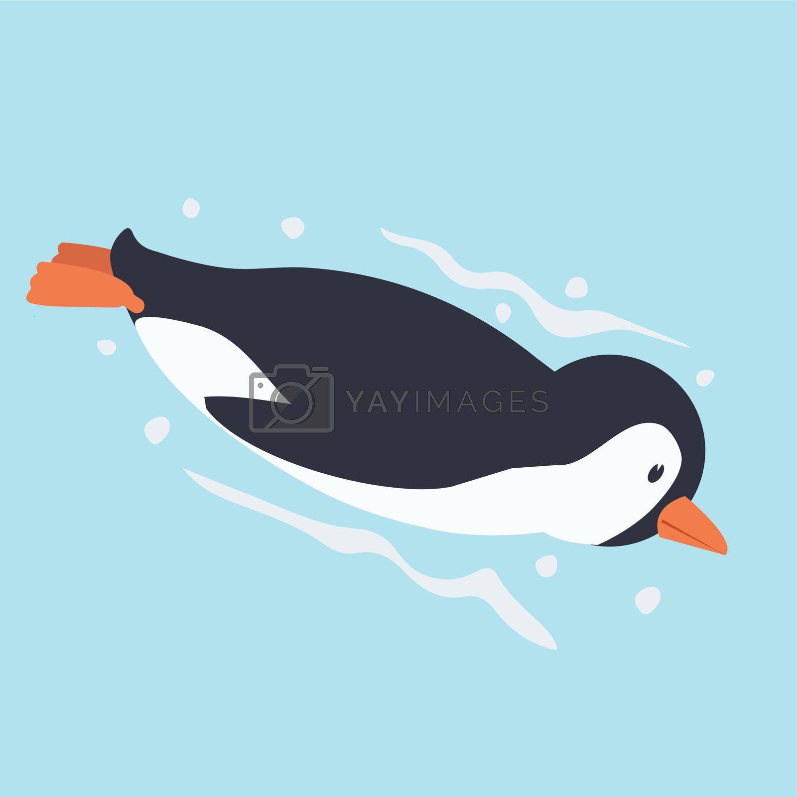 Royalty free image of Cute penguin swimming cartoon vector by focus_bell