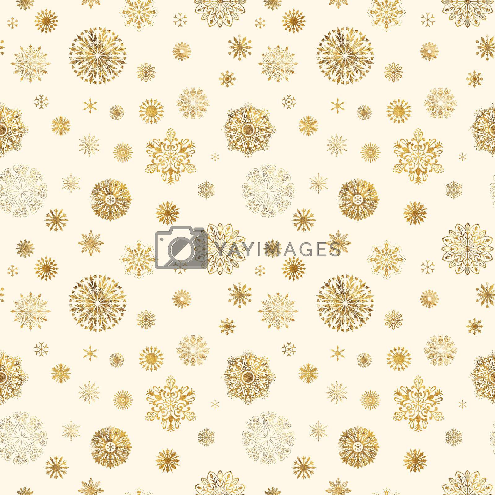 Royalty free image of Christmas Festive Background With Gold Glitter Snowflakes by kisika