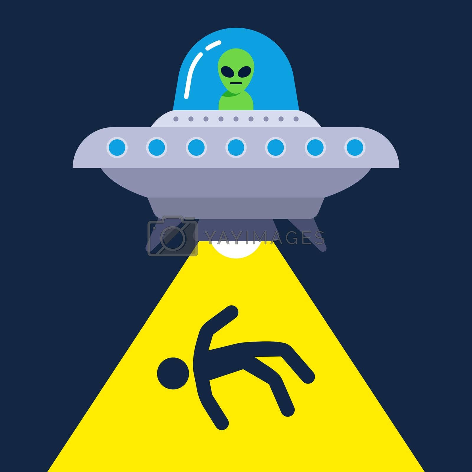 Royalty free image of illustration of human abduction by aliens. by PlutusART