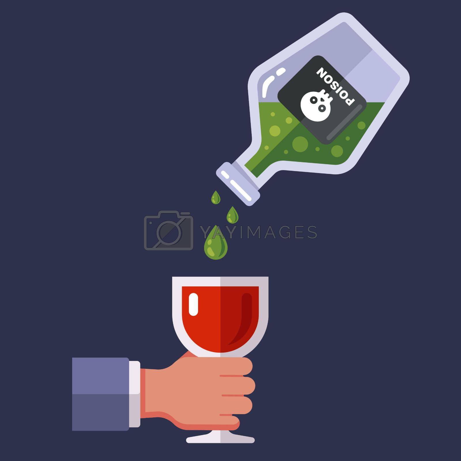 Royalty free image of pour poison into a glass of wine. secret murder of a person by poisoning. by PlutusART