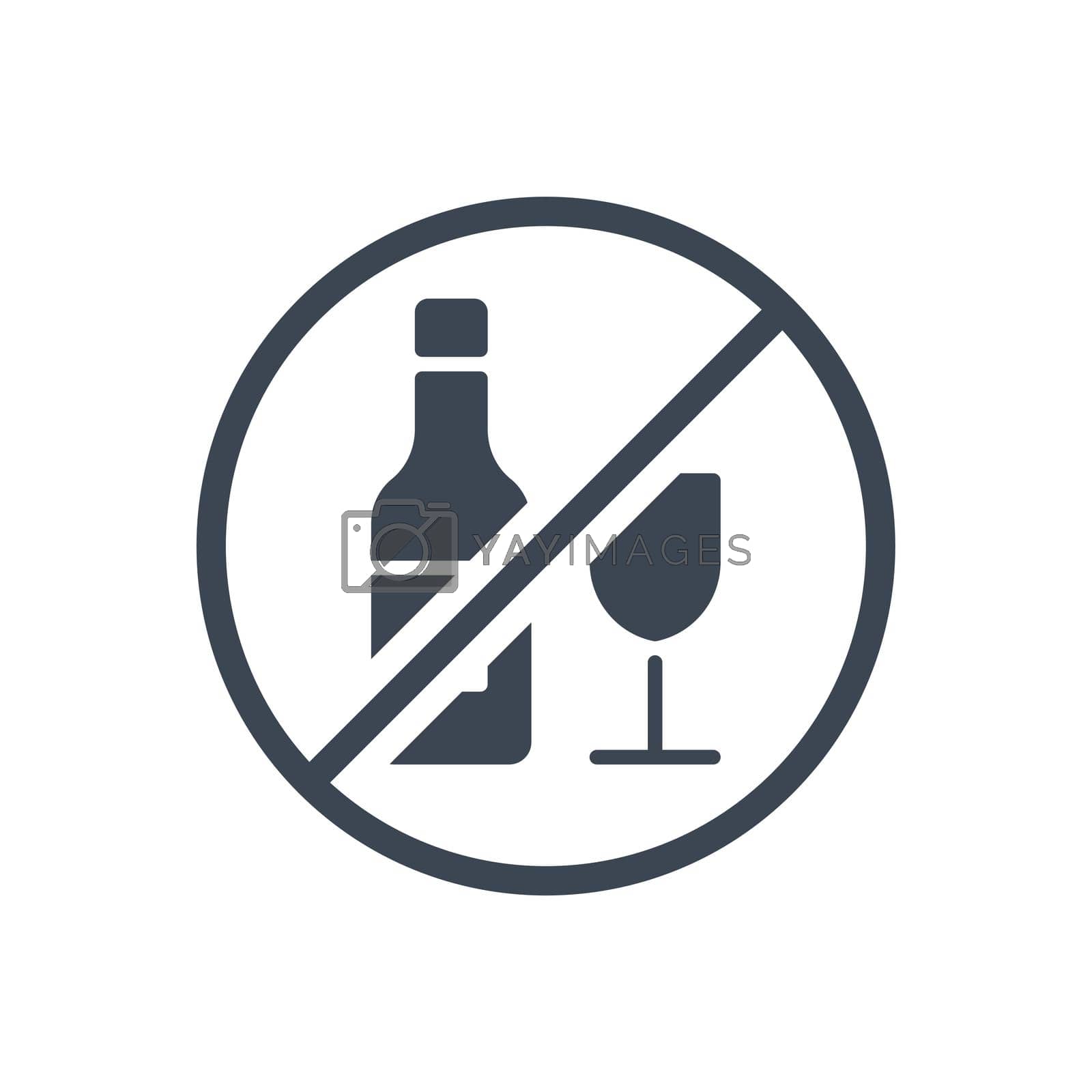 Royalty free image of No alcohol sign related vector glyph icon by smoki