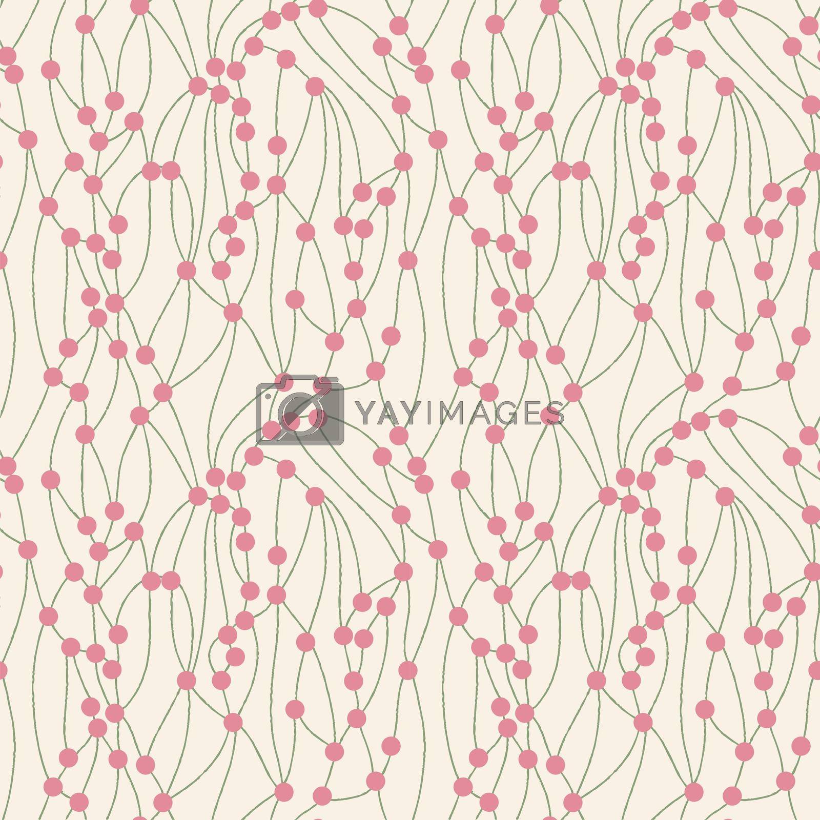 Royalty free image of smooth branches with berries seamless pattern delicate background by MariaTem