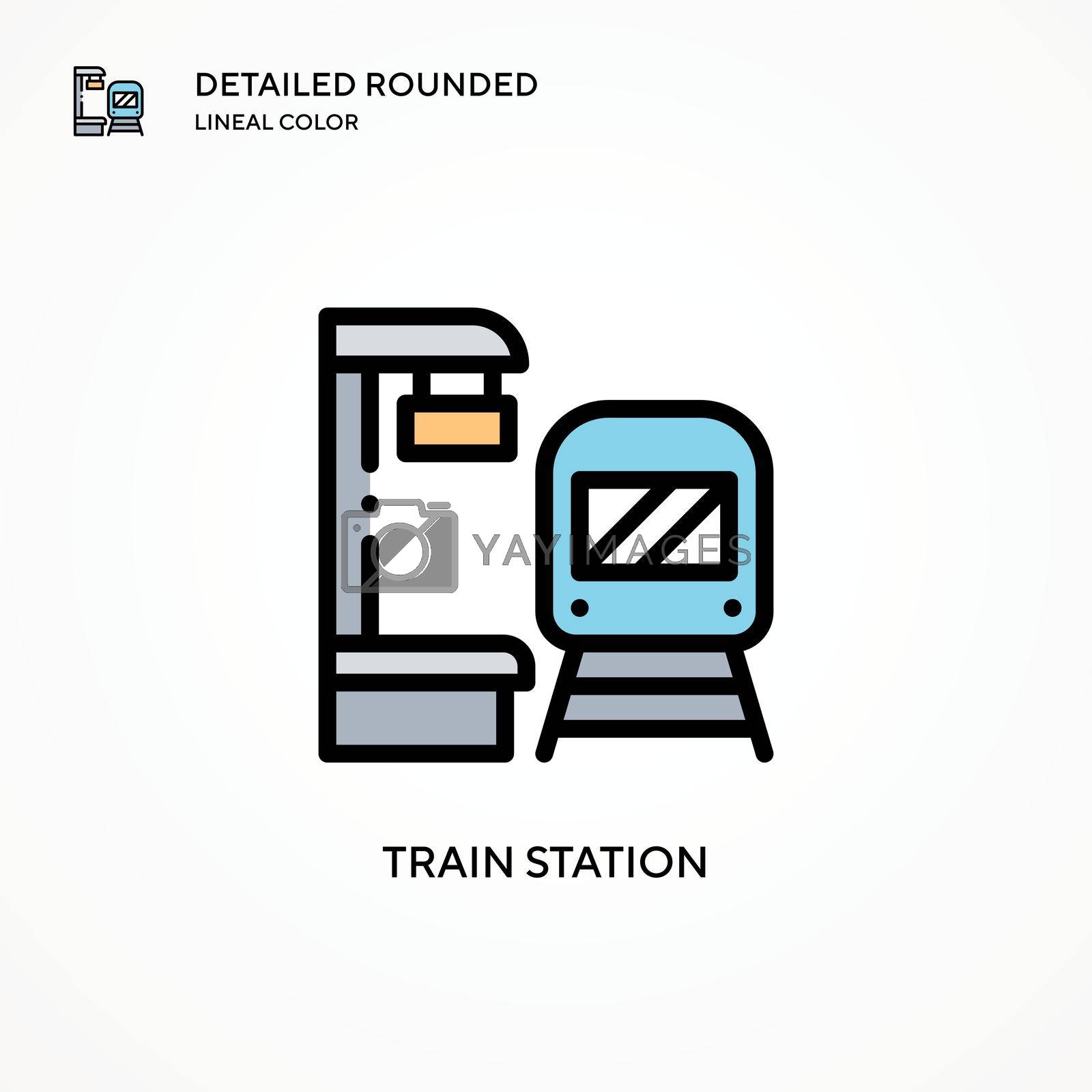 Train station vector icon. Modern vector illustration concepts. Easy to edit and customize.