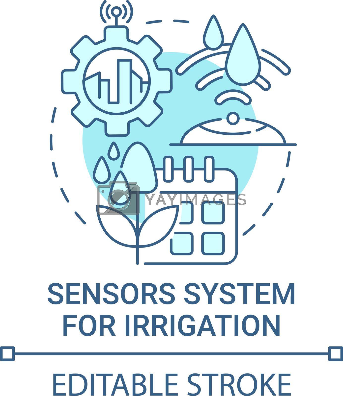 Royalty free image of Sensor system for irrigation blue concept icon by bsd