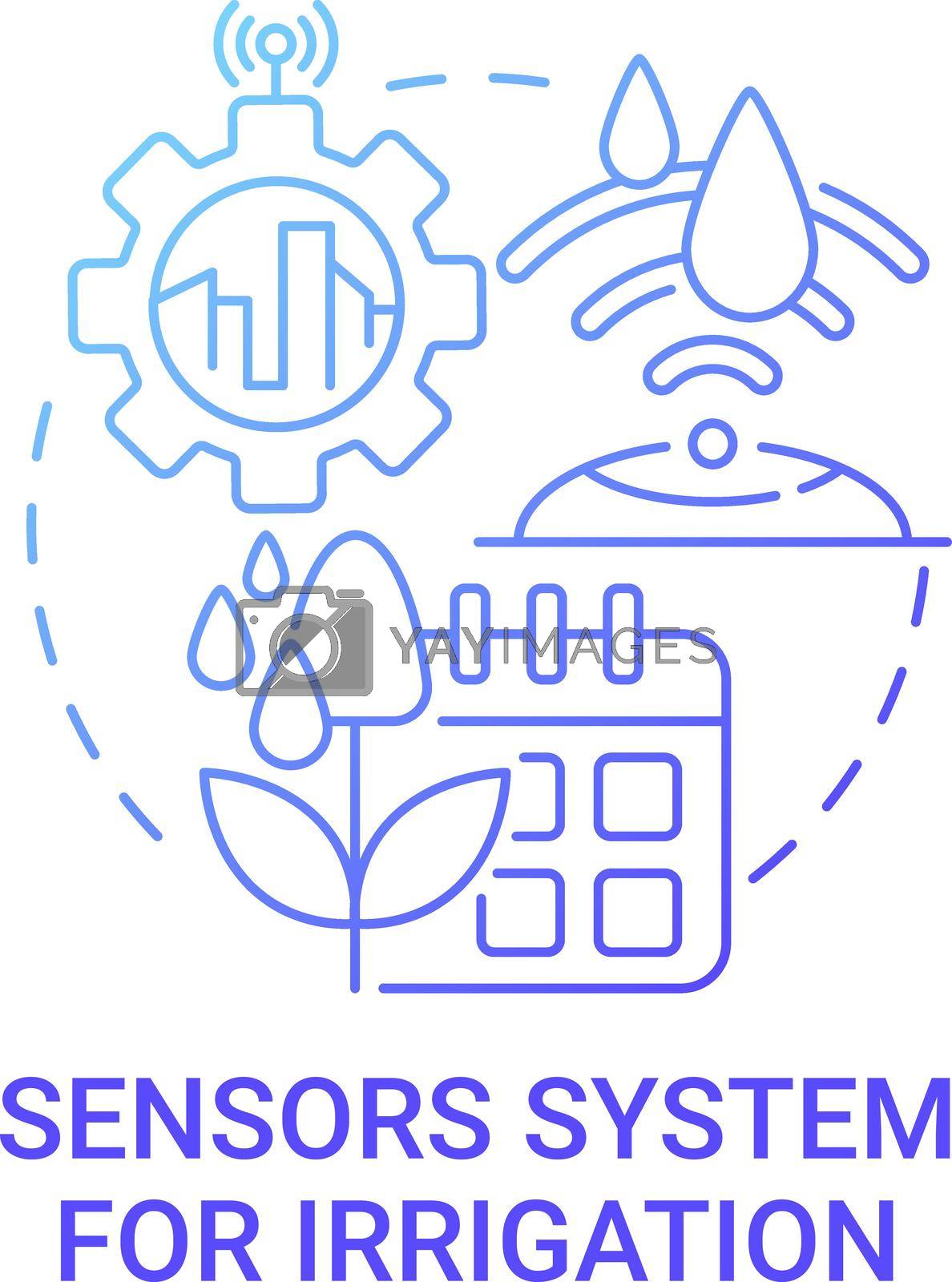 Royalty free image of Sensor system for irrigation gradient blue concept icon by bsd