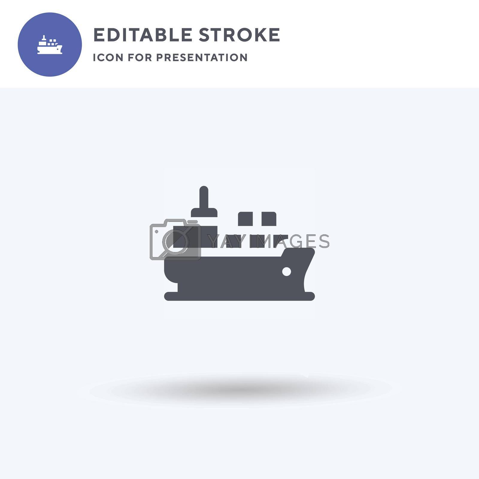 Cargo Ship icon vector, filled flat sign, solid pictogram isolated on white, logo illustration. Cargo Ship icon for presentation.