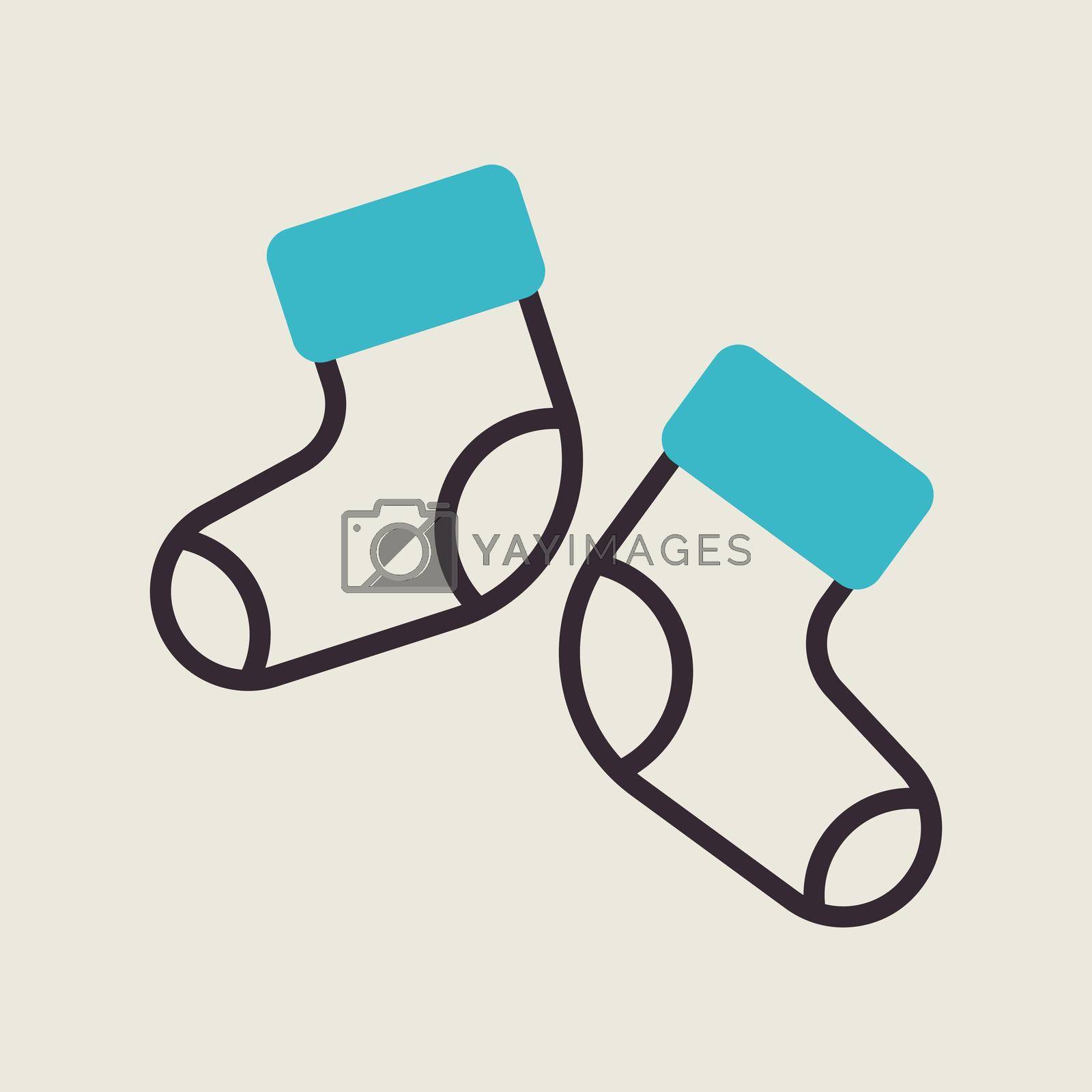 Baby socks bootees vector icon. Graph symbol for children and newborn babies web site and apps design, logo, app, UI