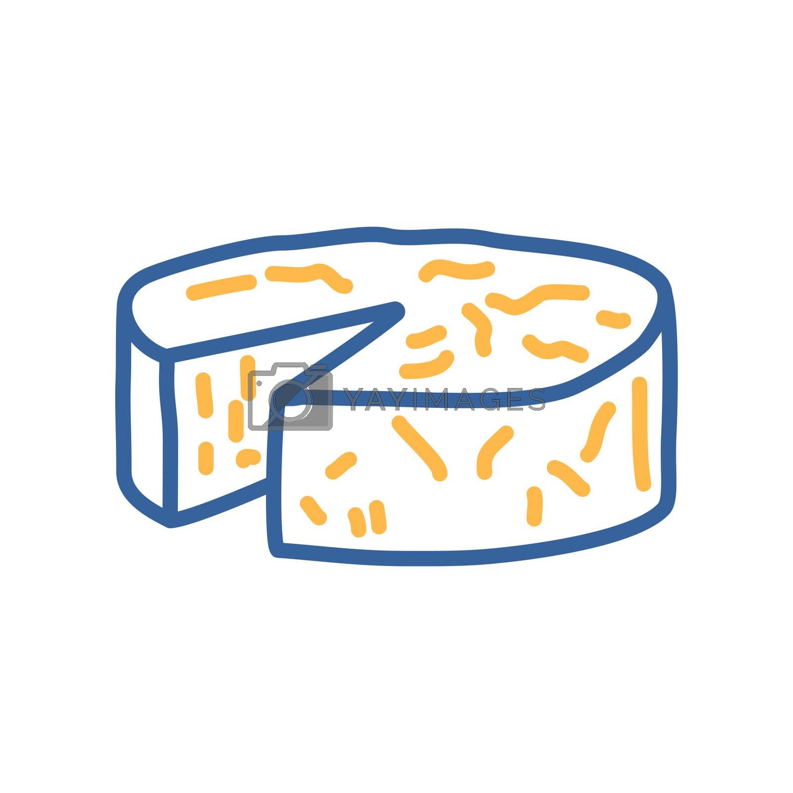 Royalty free image of Soft cheese with mold vector flat icon by nosik