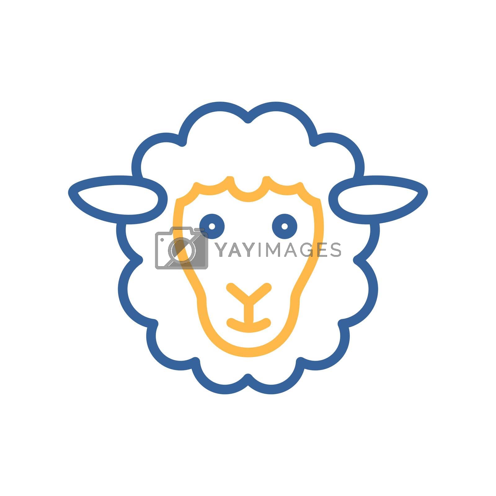 Royalty free image of Sheep vector flat icon. Animal head sign by nosik