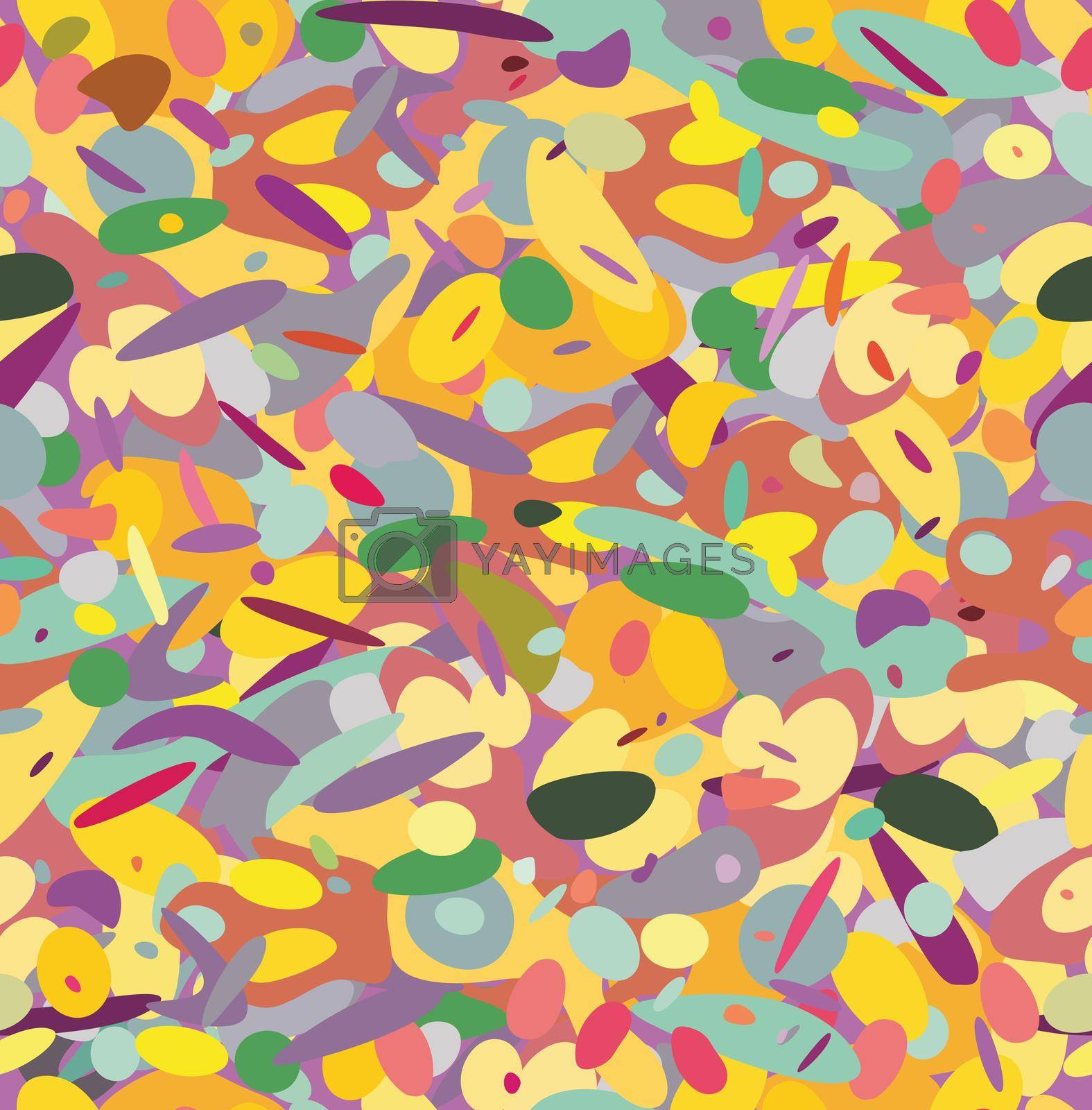 Vector seamless pattern. Geometric. Multi-colored spots, circles, ovals Holiday summer sports