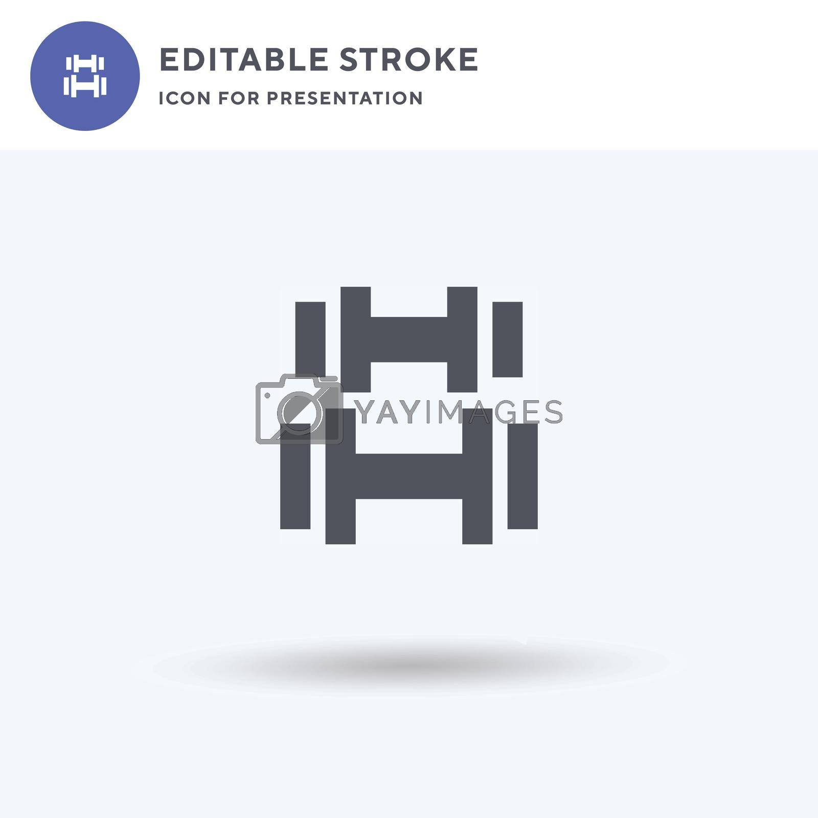 Royalty free image of Dumbbell icon vector, filled flat sign, solid pictogram isolated on white, logo illustration. Dumbbell icon for presentation. by guapoo