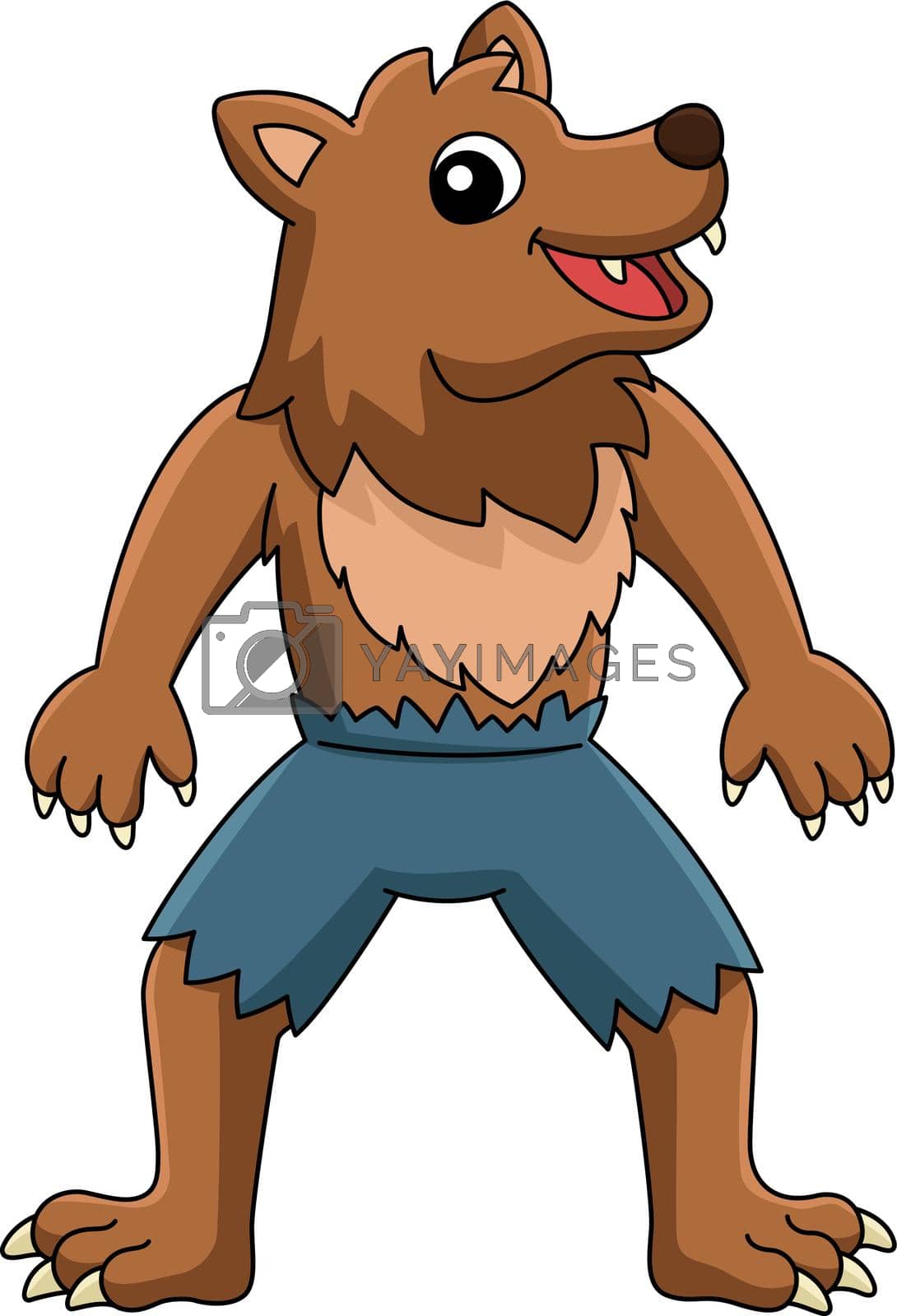 Royalty free image of Werewolf Halloween Cartoon Colored Clipart by abbydesign