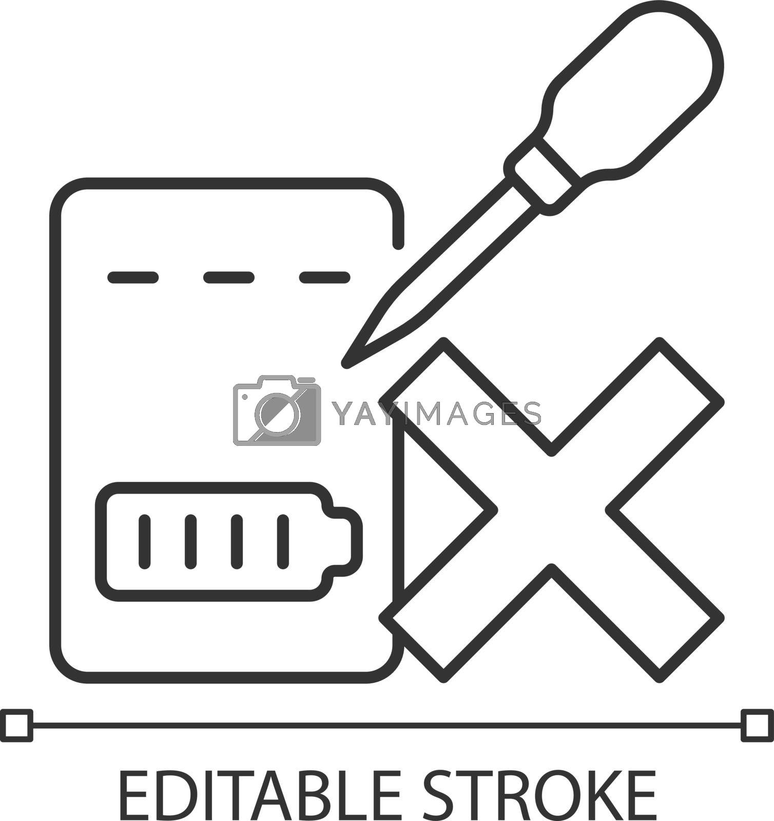 Royalty free image of Dont puncture powerbank linear manual label icon by bsd