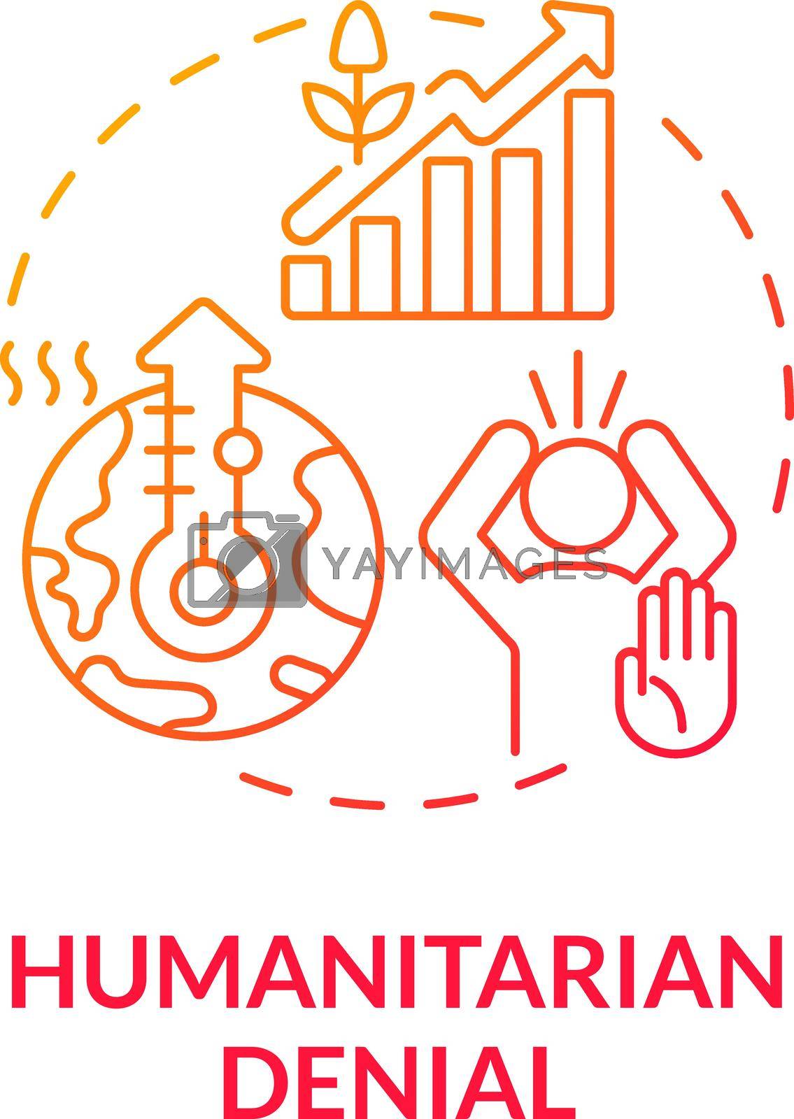 Humanitarian denial concept icon. Increased frequency of heatwaves. Climate change effects plants growth and productivity abstract idea thin line illustration. Vector isolated outline color drawing.