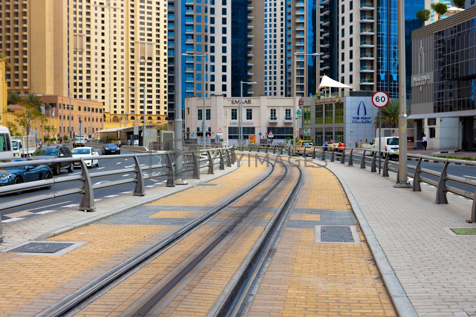 Royalty free image of Urban road cityscape of Dubai at daytime by Fabrikasimf
