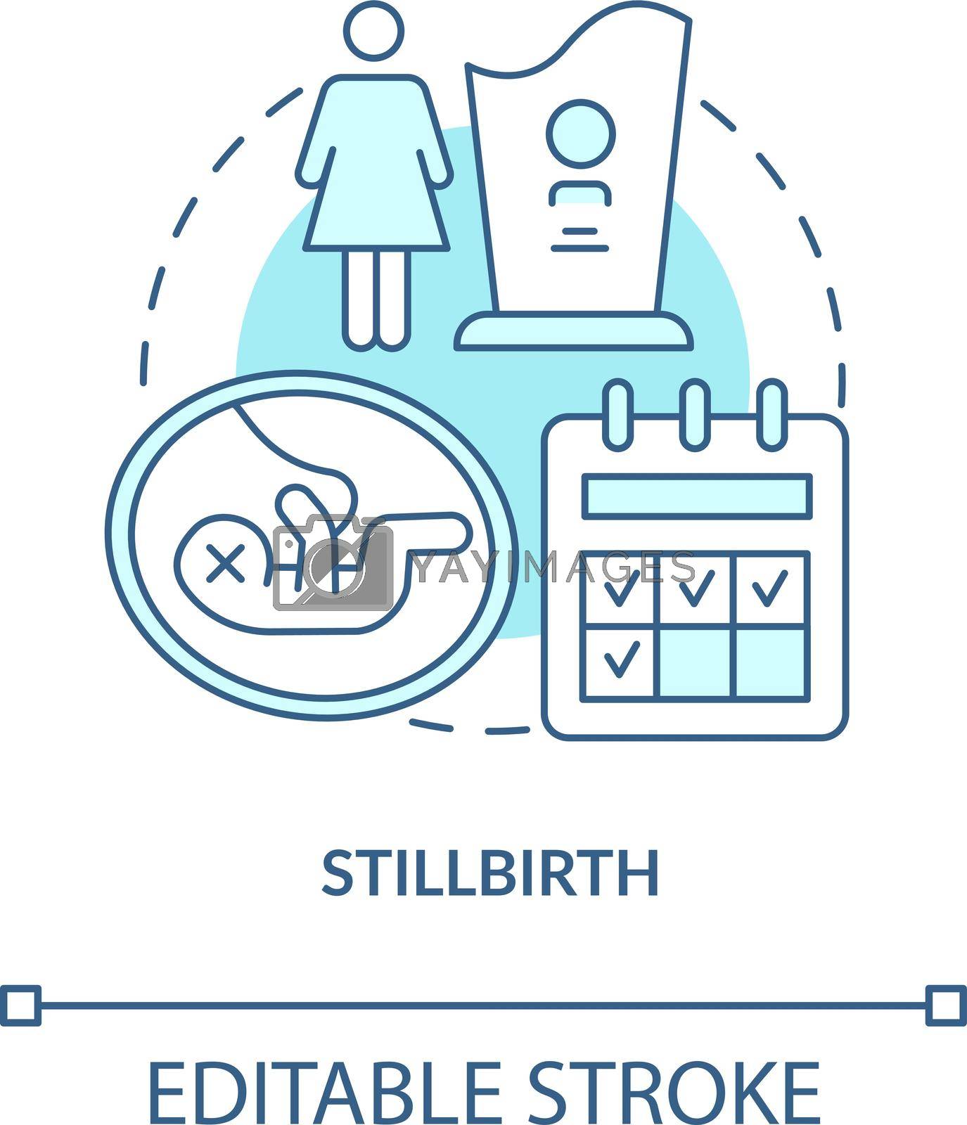 Stillbirth blue concept icon . Loss of baby during labor abstract idea thin line illustration. Statutory maternity leave in case of miscarriage. Vector isolated outline color drawing. Editable stroke