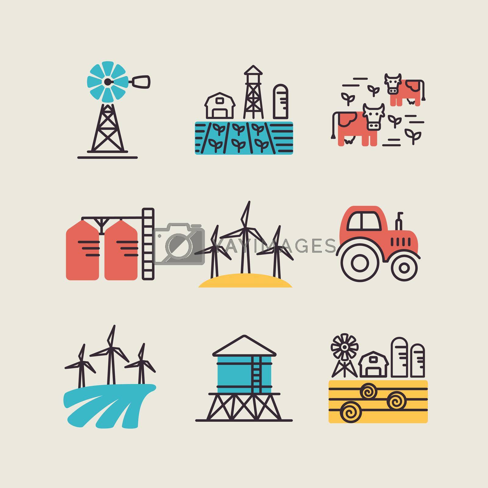 Royalty free image of Farm Field vector icon. Agriculture sign by nosik