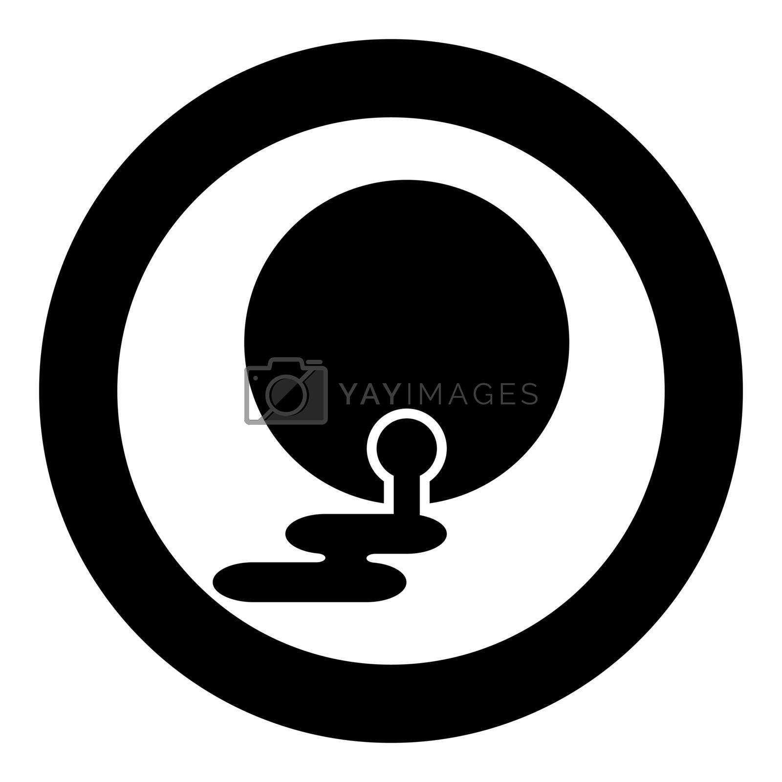 Royalty free image of Oil flowing from barrel fuel flows out Environmental pollution crude spill icon in circle round black color vector illustration image solid outline style by serhii435