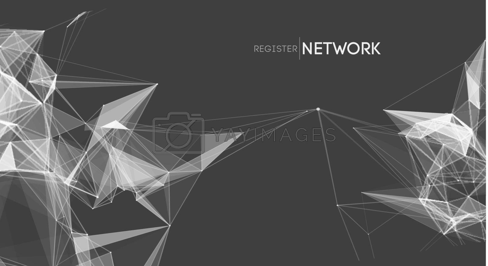 Network geometric line tech background. Abstract network technology vector.