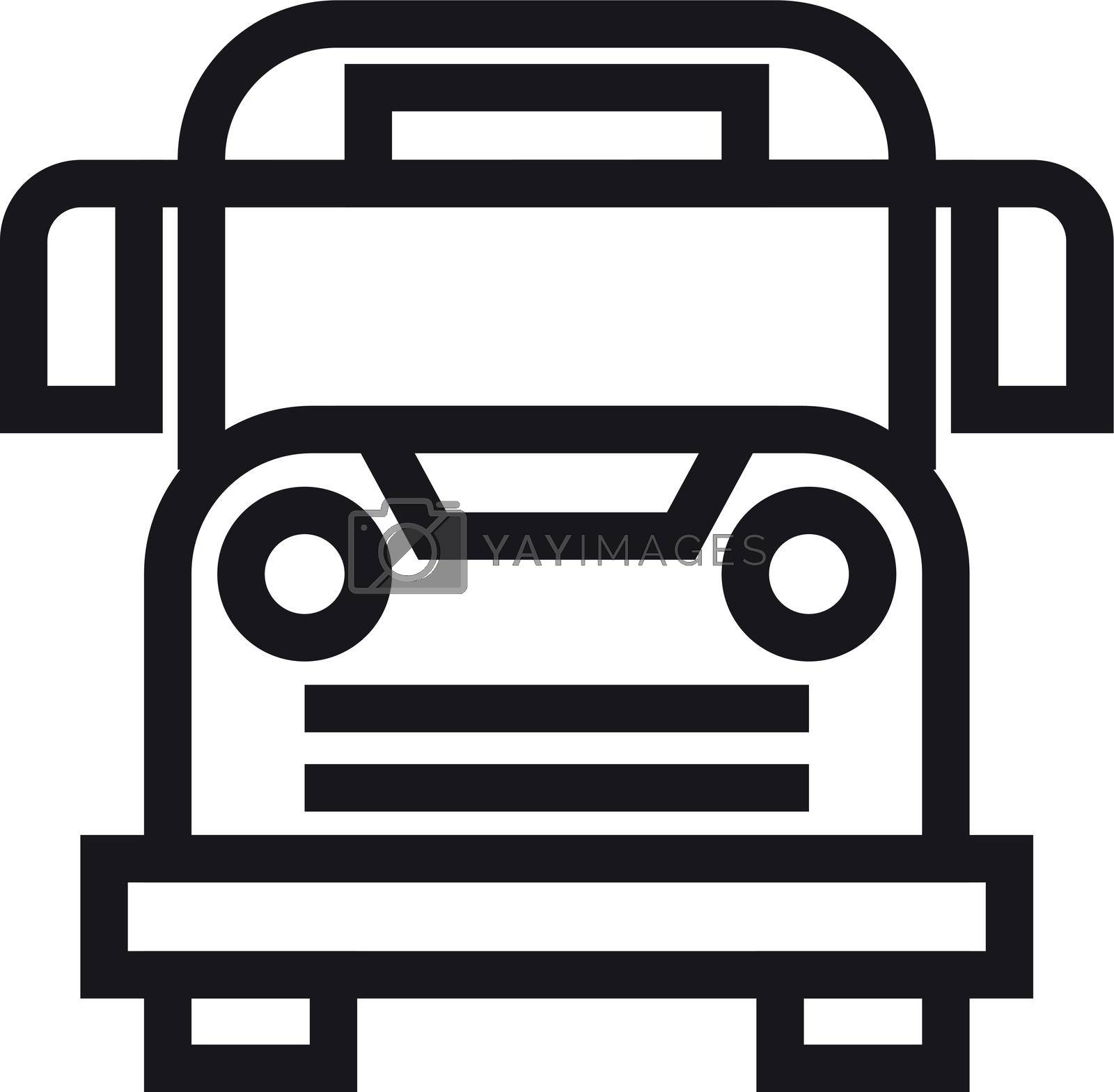 Royalty free image of Bus icon. Front view of public transport in linear style by MicroOne