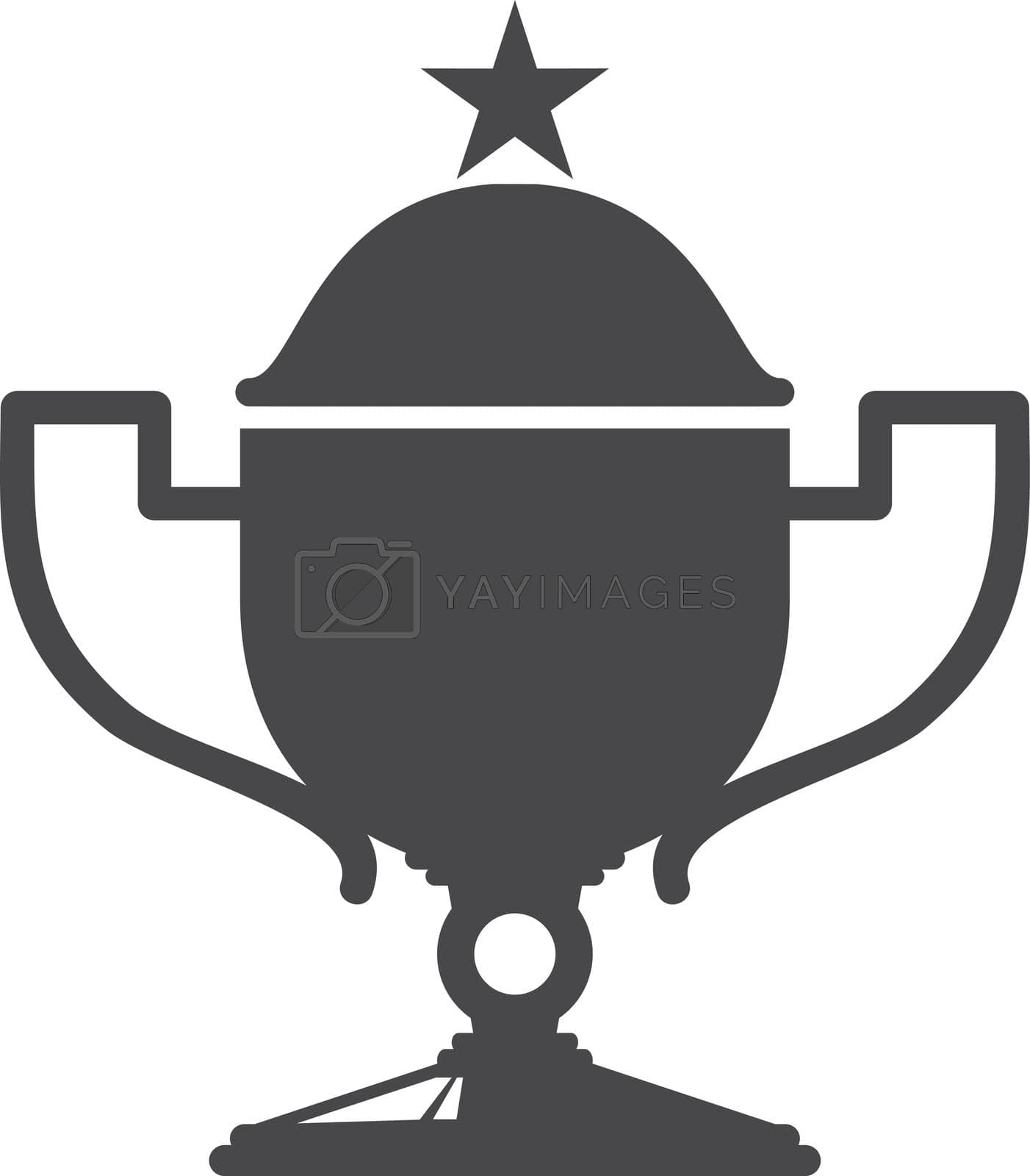 Royalty free image of Award cup silhouette. Winner reward. Champion symbol by MicroOne