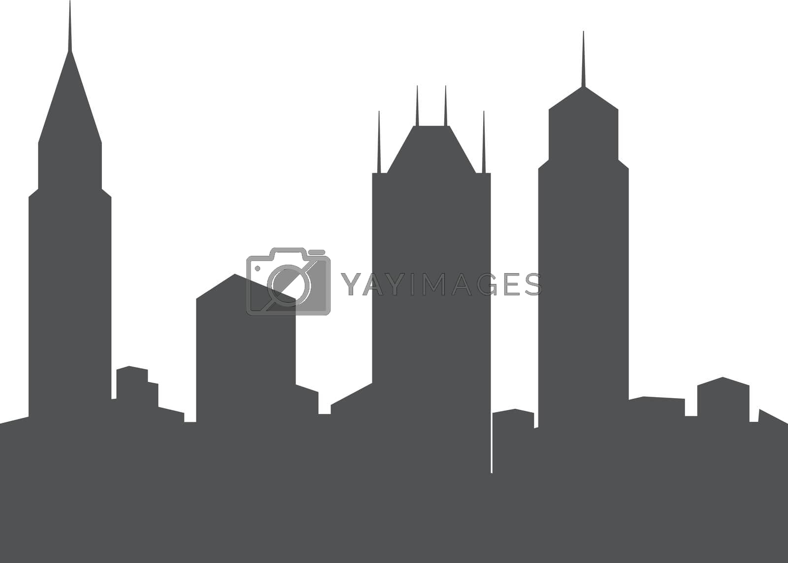 Royalty free image of Big city symbol. High skyscrapers black silhouettes by MicroOne