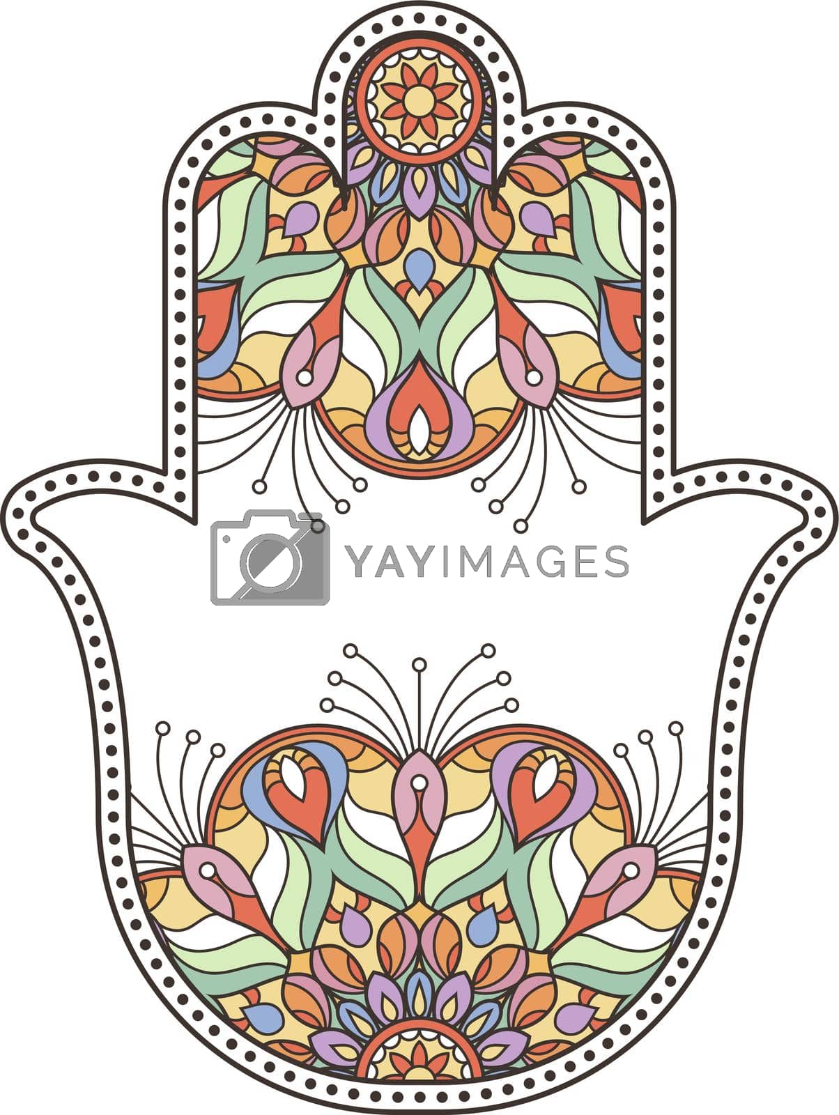 Royalty free image of Hamsa hand symbol. Ethnic decorative ornamental amulet by ONYXprj