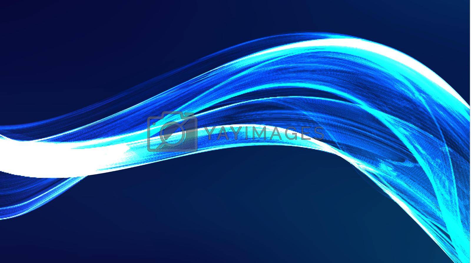 Royalty free image of Tech futuristic 3d blue wave. Abstract blue light effect background. Modern tech music design. by DmytroRazinkov