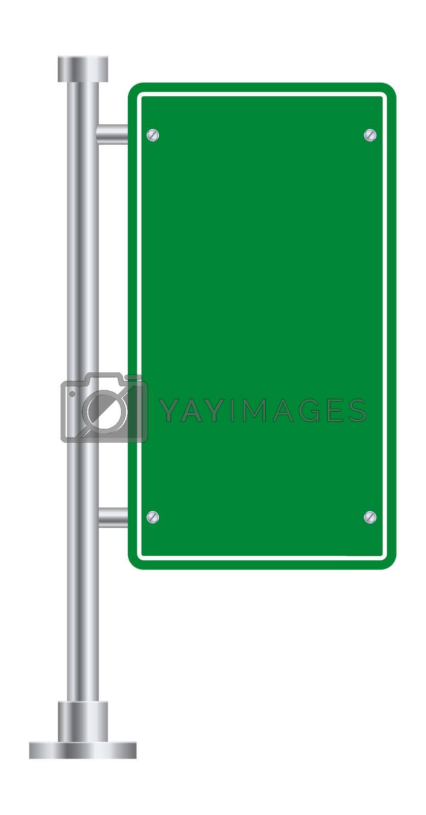 Royalty free image of Empty street information board. Green road sign by LadadikArt
