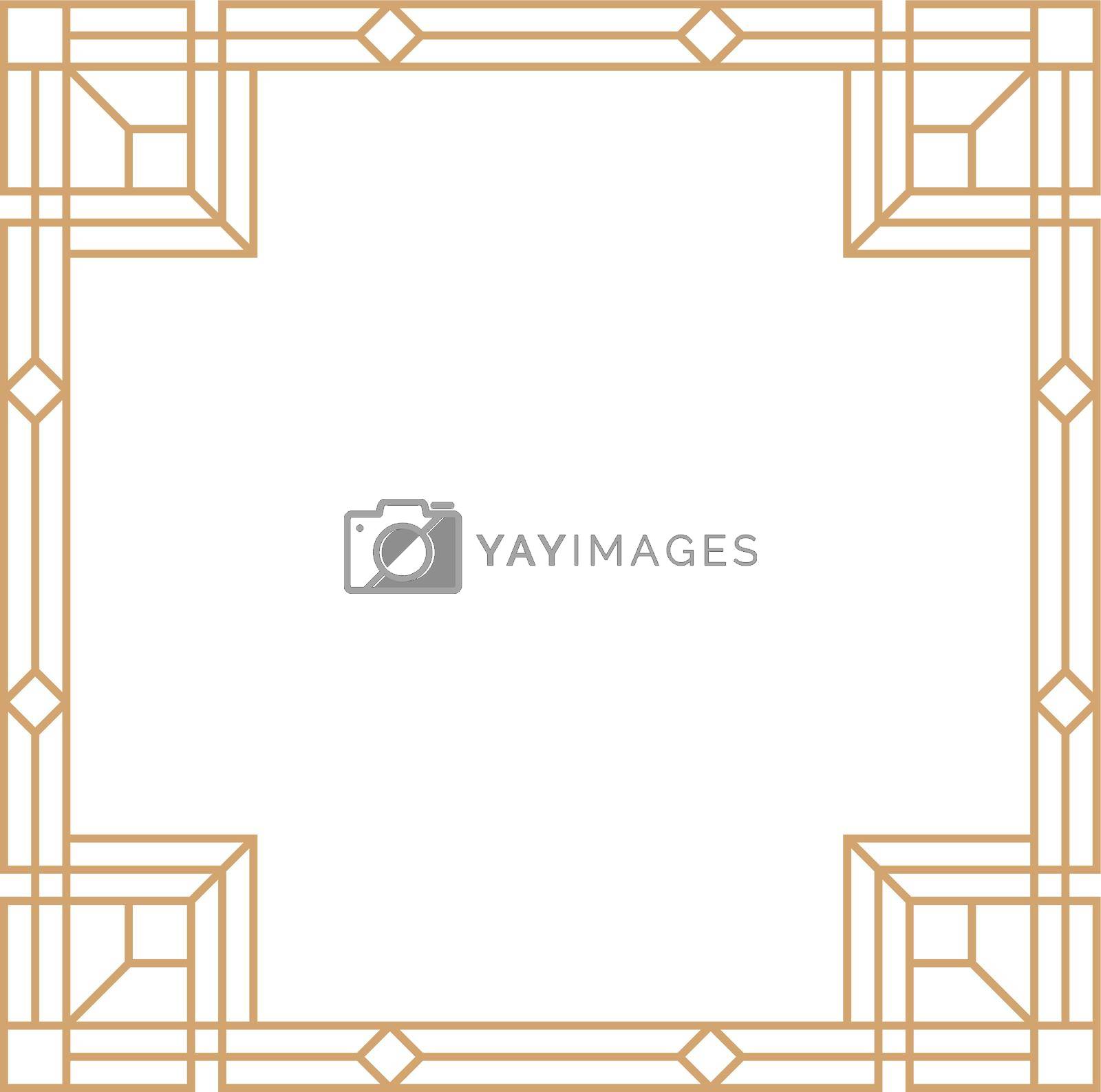 Royalty free image of Golden squared pattern frame. Art deco vintage label by LadadikArt
