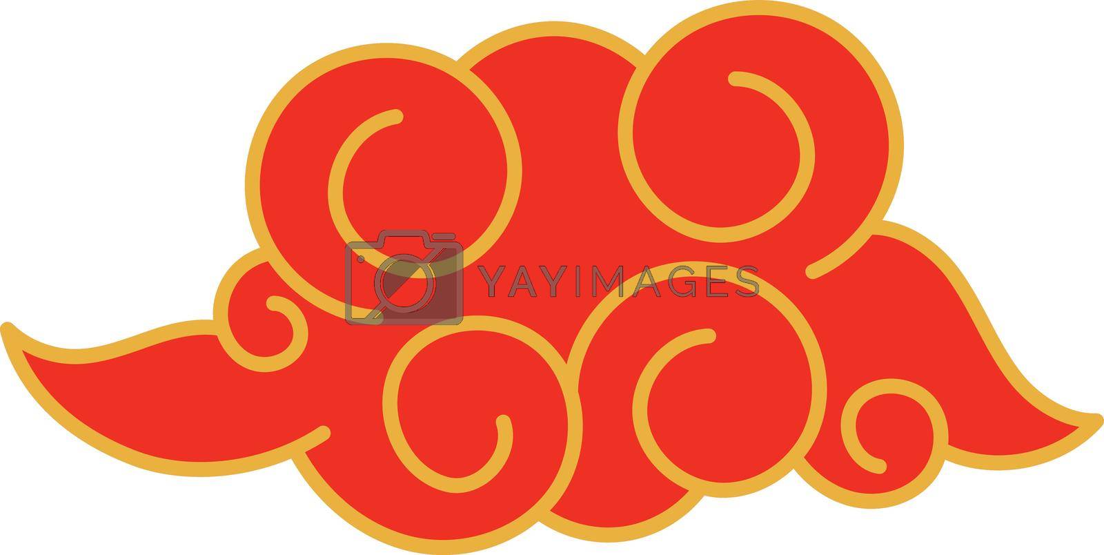 Royalty free image of Red cloud in chinese style. New year traditional decoration by LadadikArt