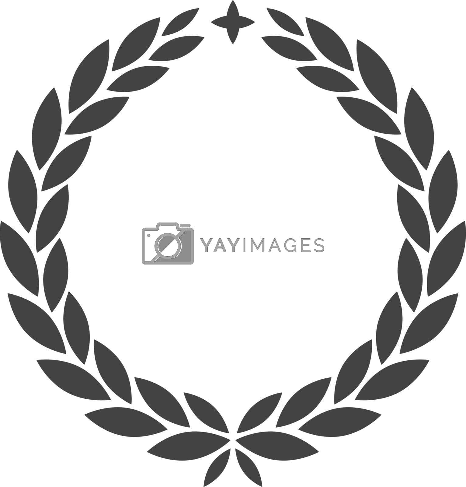 Royalty free image of Wreath with star. Laurel award roman glory emblem by LadadikArt