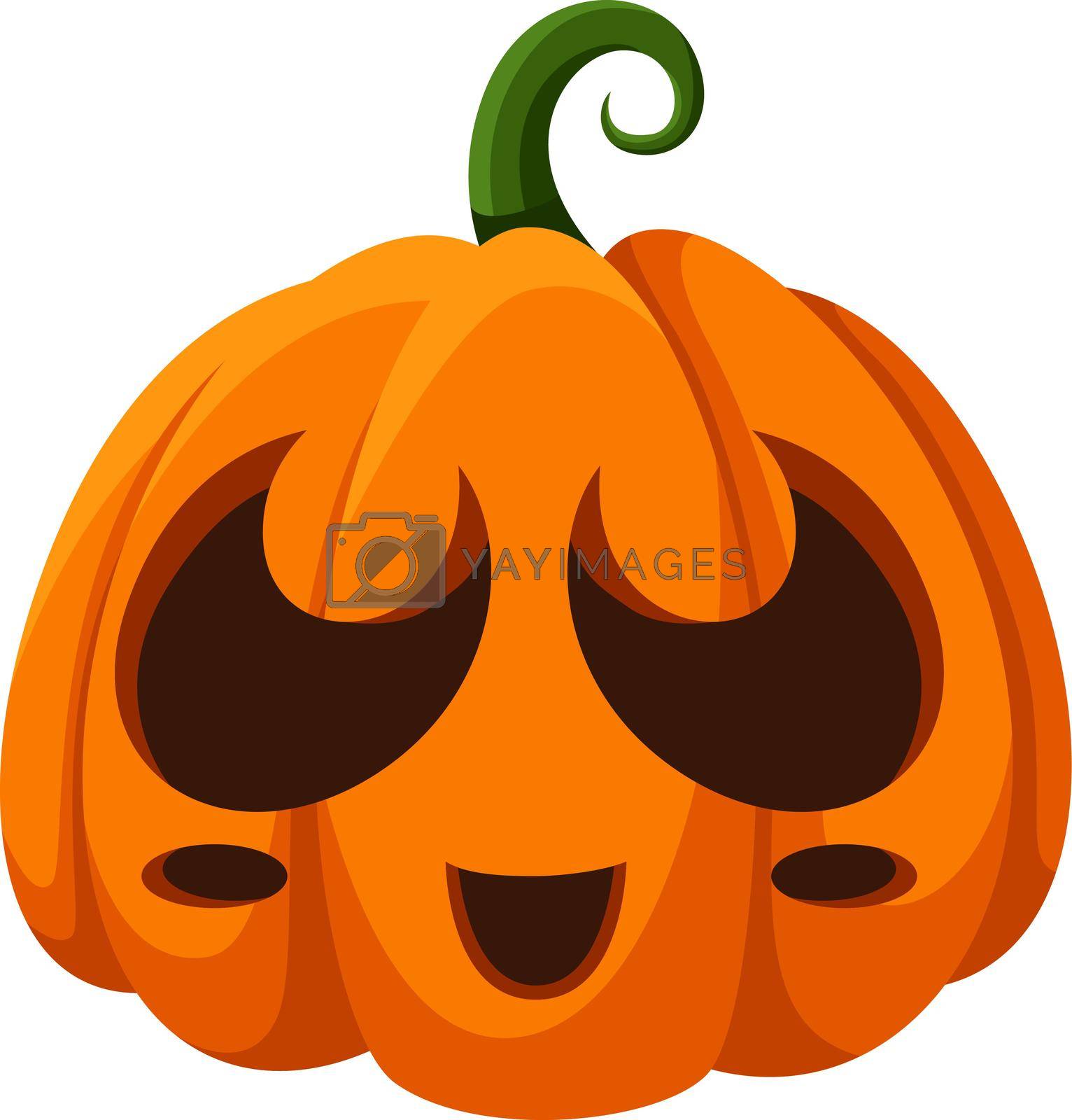 Cute pumpkin face. Autumn celebration icon. Halloween decoration isolated on white background