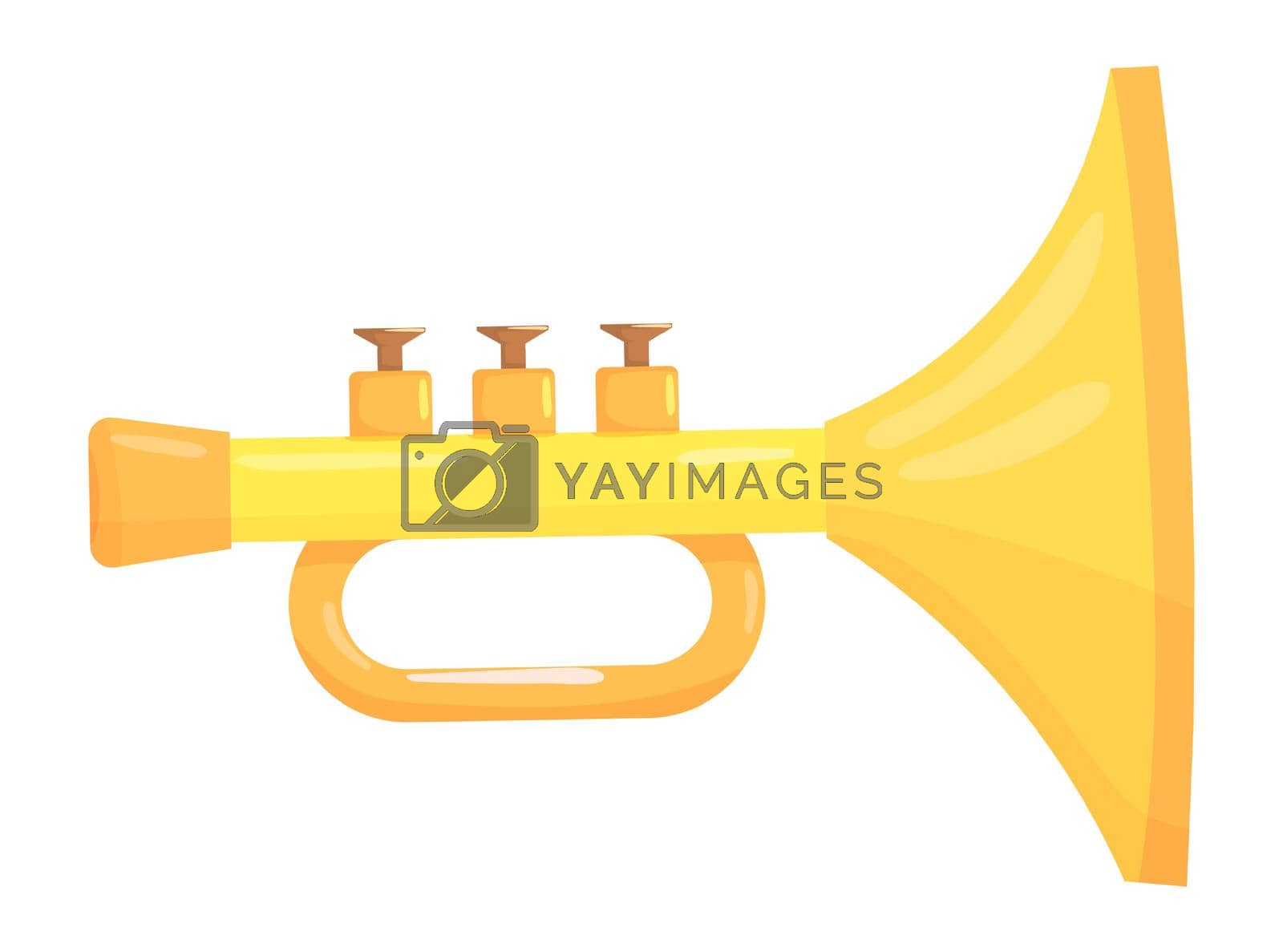 Royalty free image of Trumpet toy icon. Cute cartoon plastic horn by LadadikArt
