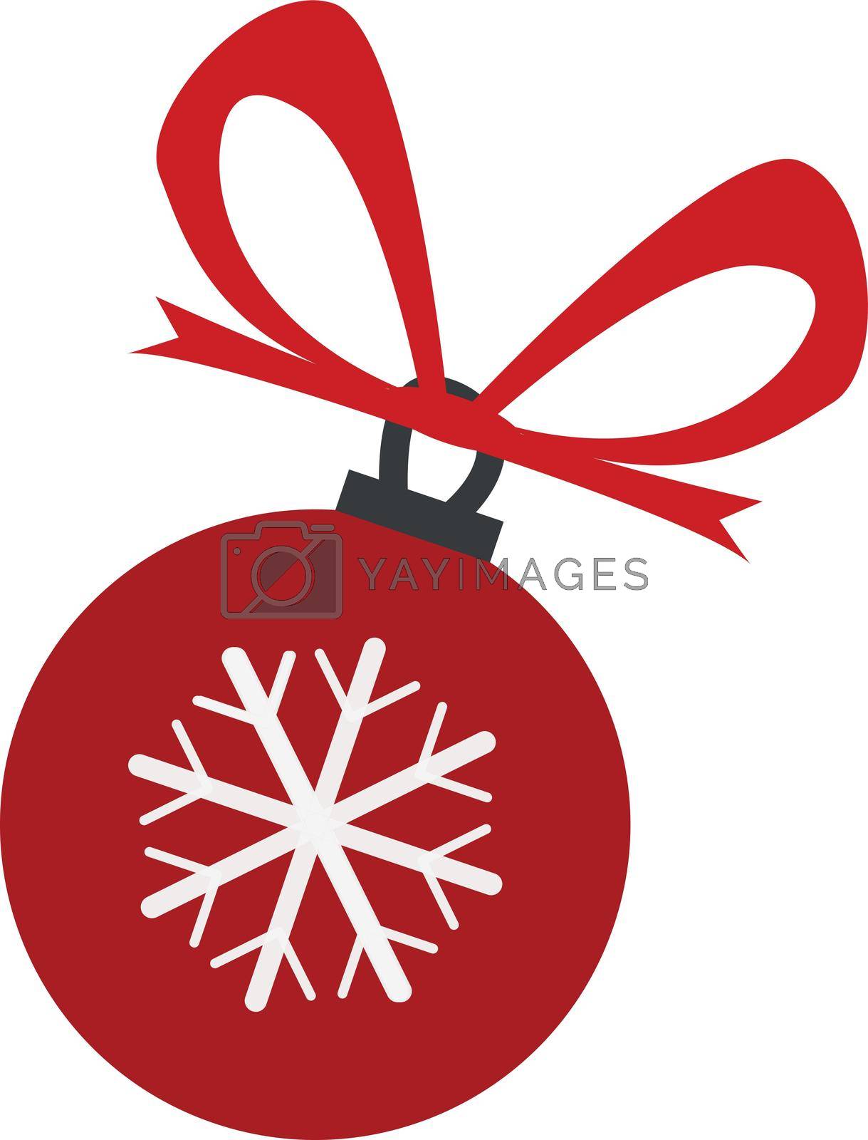 Royalty free image of Christmas ball. Red ribbon with bow. Holiday decoration by LadadikArt