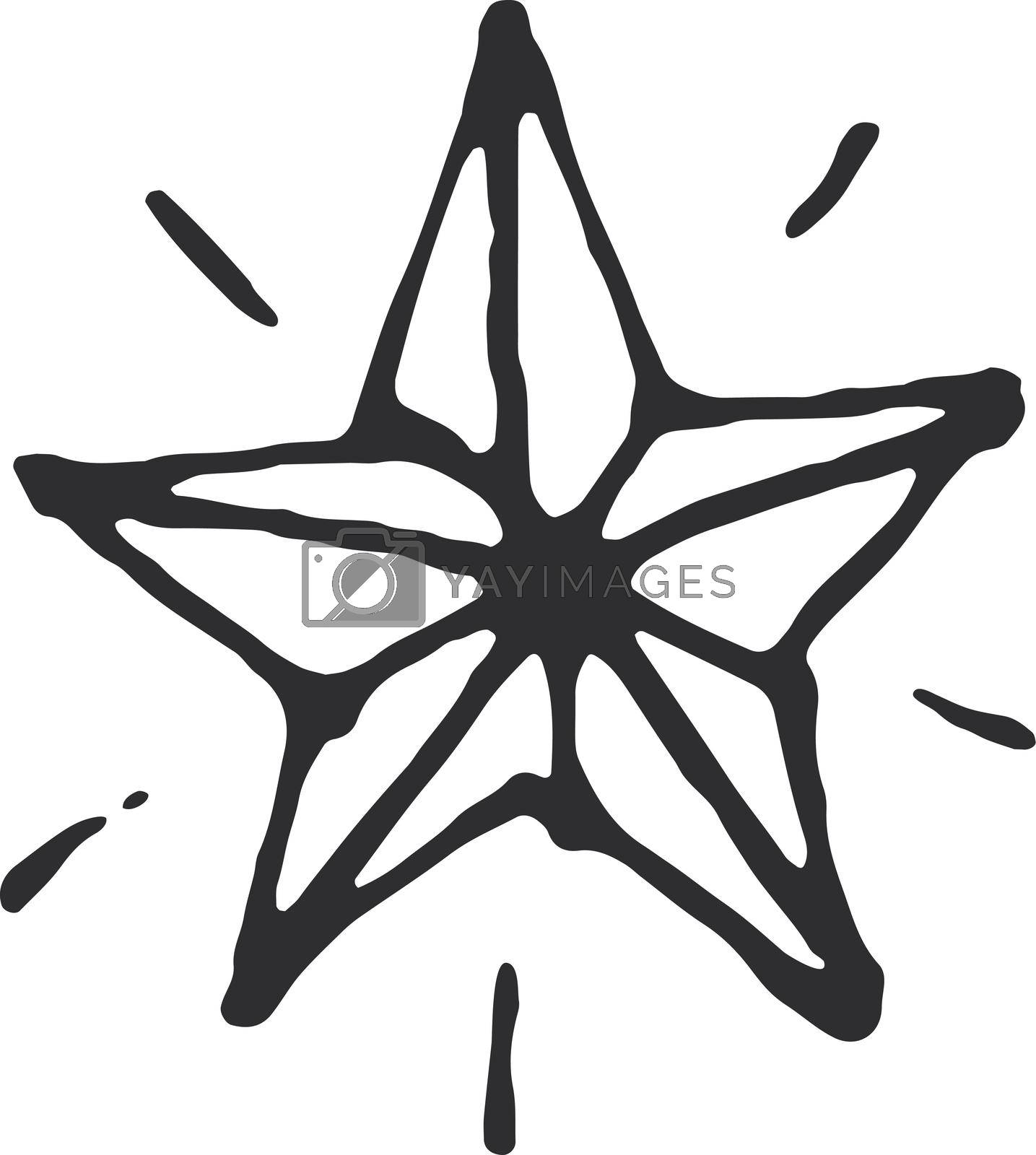 Royalty free image of Shining star sketch. Hand drawn decorative doodle by LadadikArt