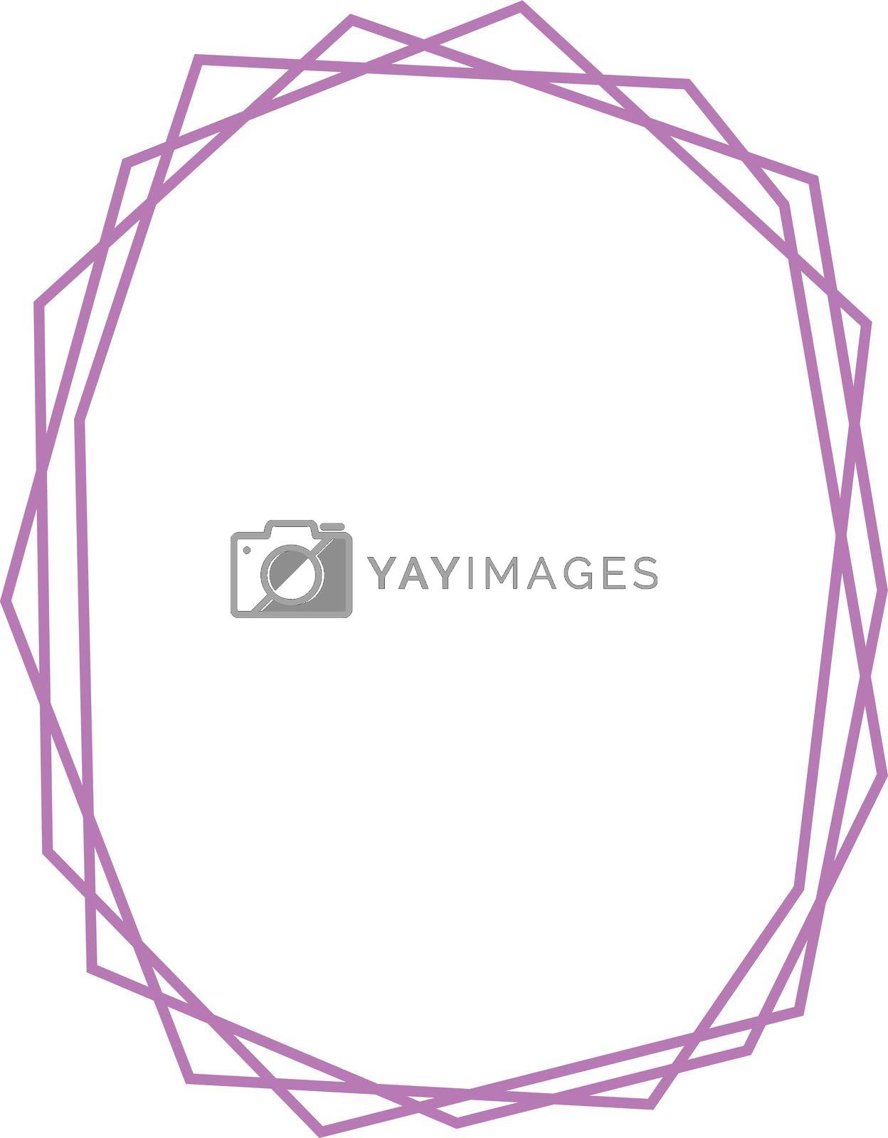 Royalty free image of Geometric line frame. Decorative polygonal shape border by LadadikArt