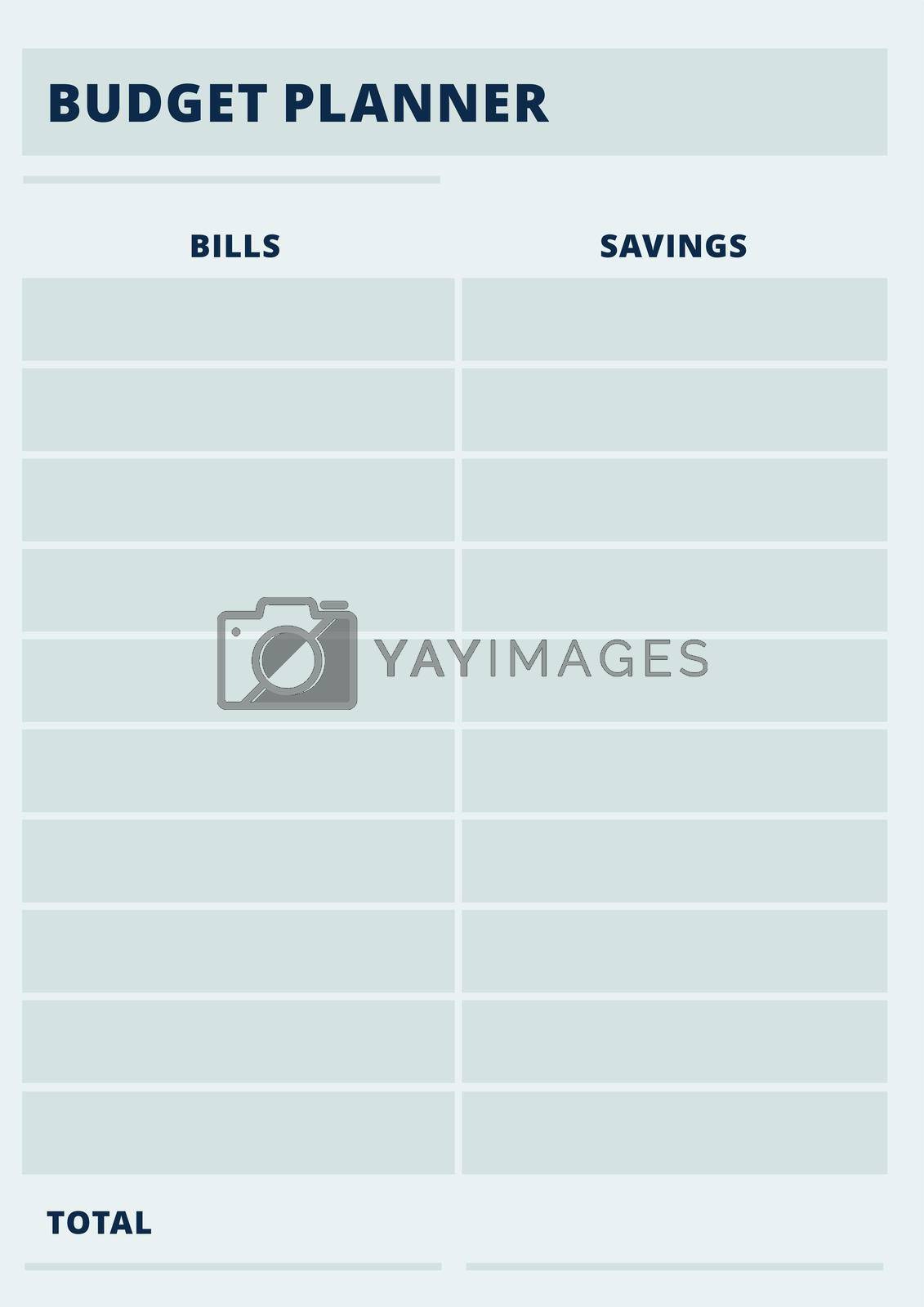 Royalty free image of Budget planner page. Printable money tracker sheet by LadadikArt