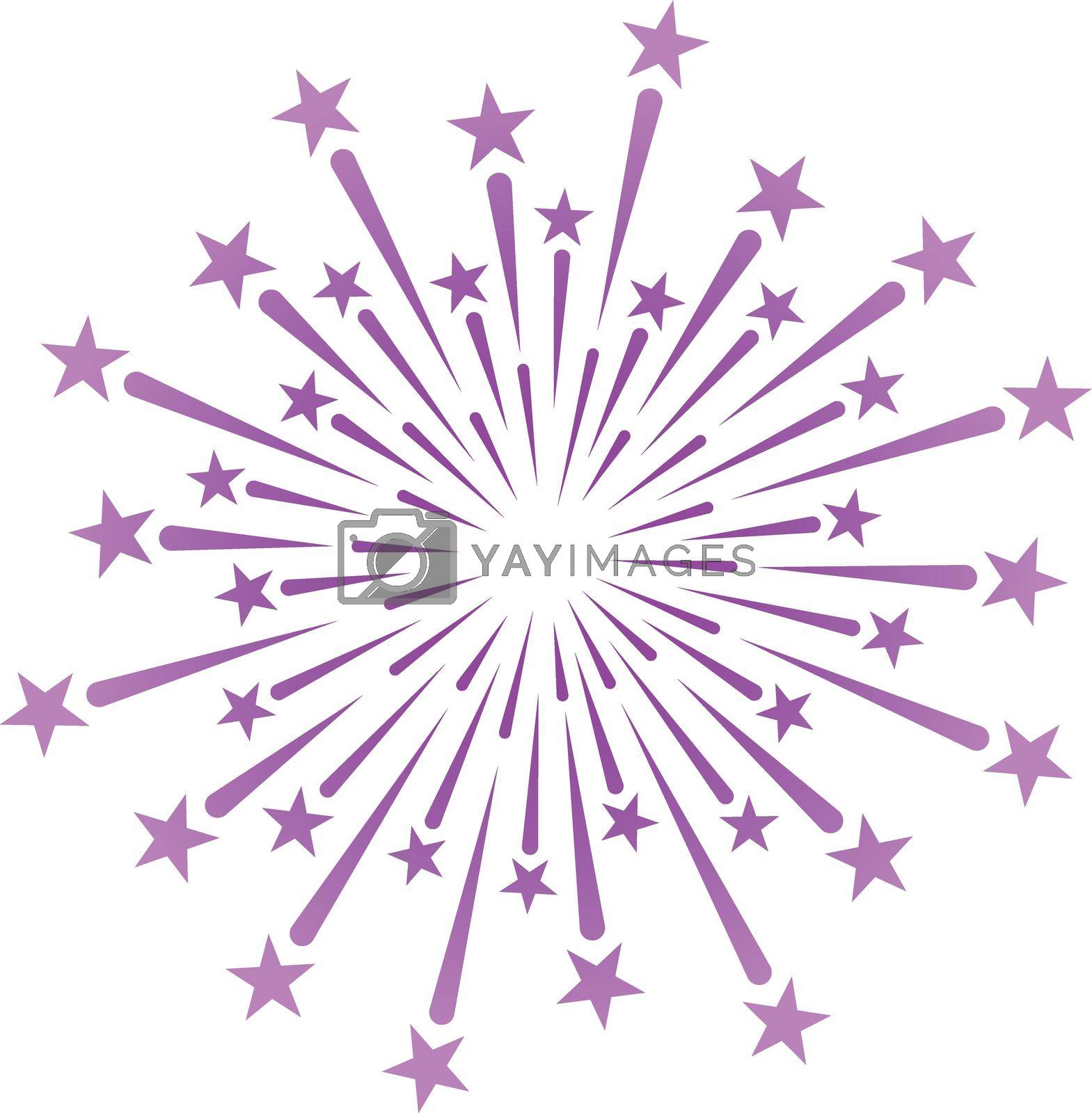 Royalty free image of Sparkling fireworks lights icon. Color celebration symbol by LadadikArt