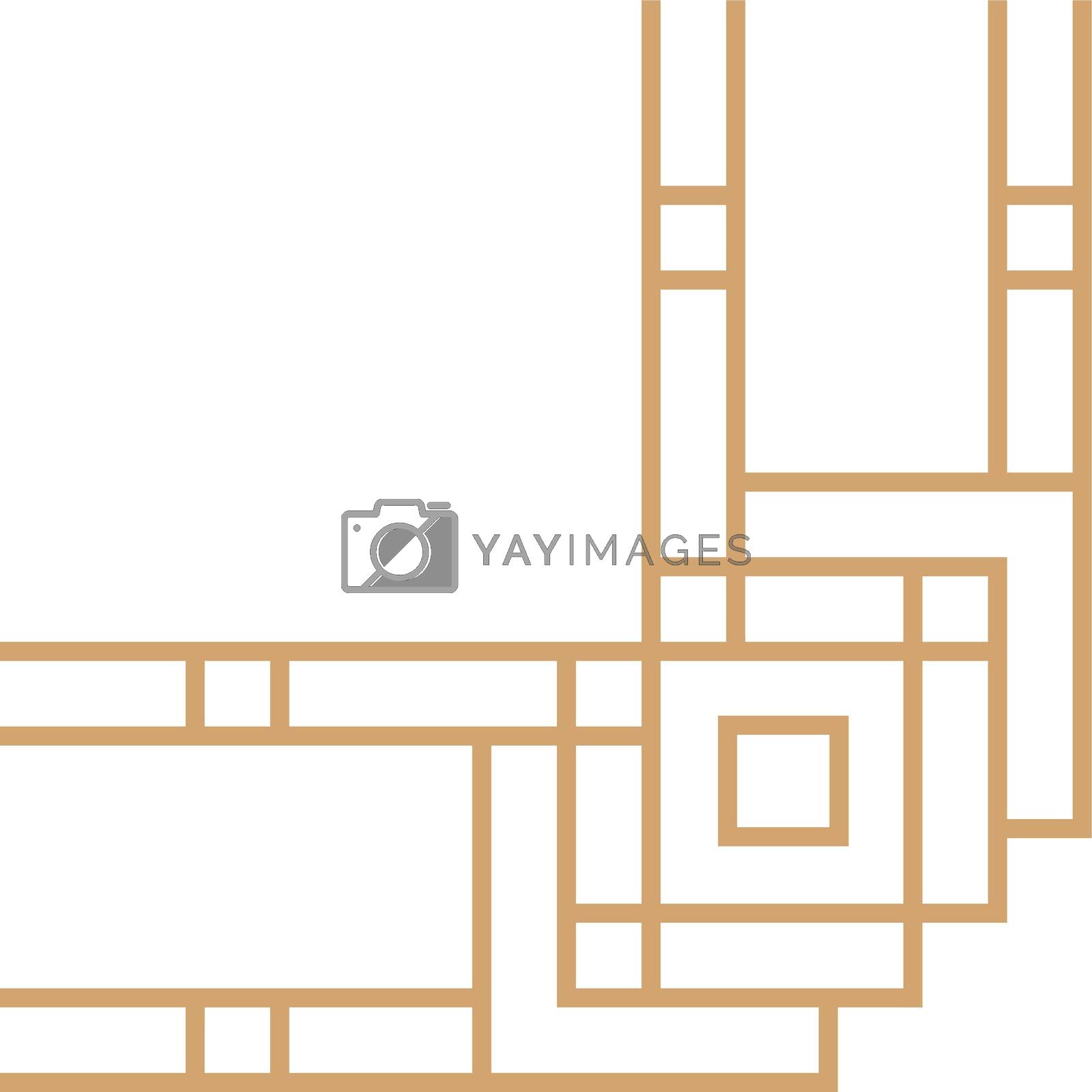 Royalty free image of Golden geometric corner. Decorative vintage border element by LadadikArt