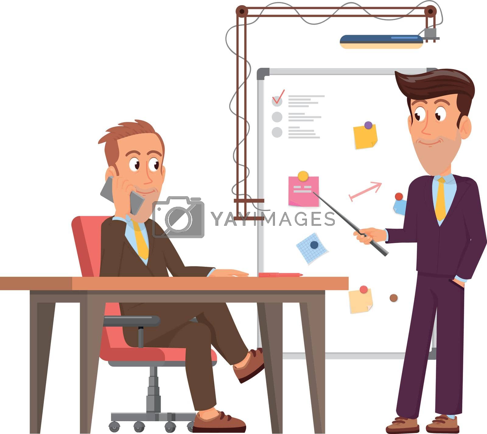 Royalty free image of Business presentation concept. Man showing plan to manager by LadadikArt