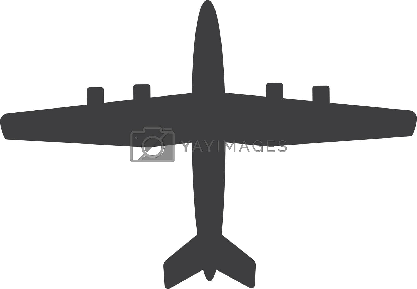 Royalty free image of Black plane silhouette. Flight symbol. Airport icon by LadadikArt