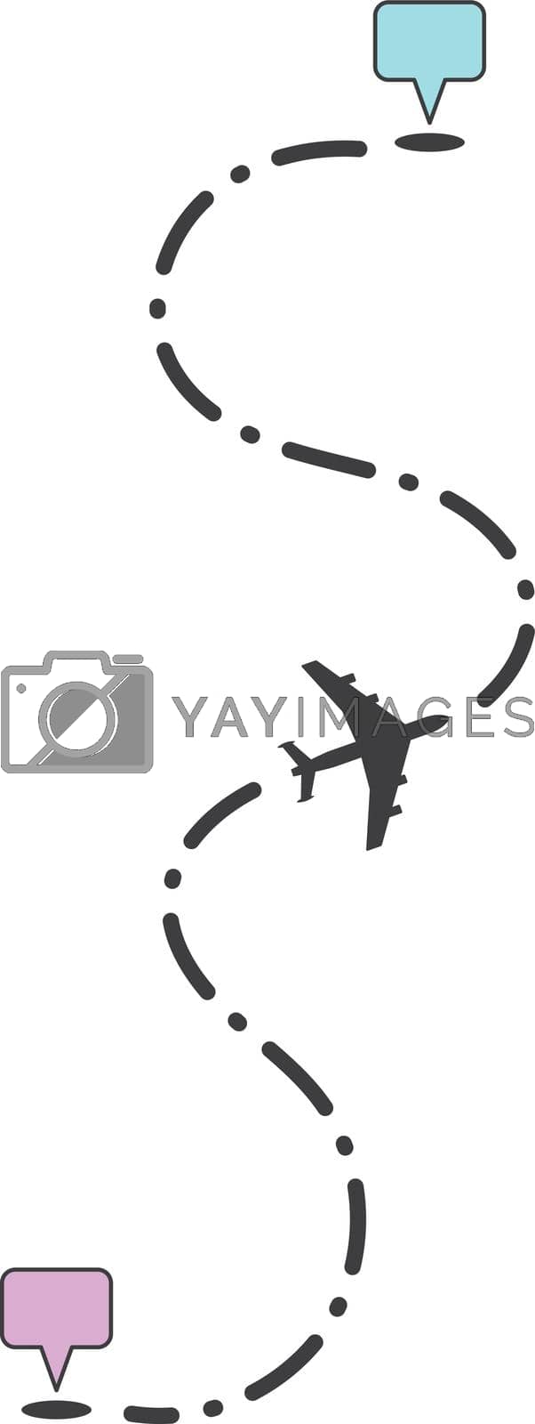 Royalty free image of Plane track. Flight plan lines. Airplane path by LadadikArt