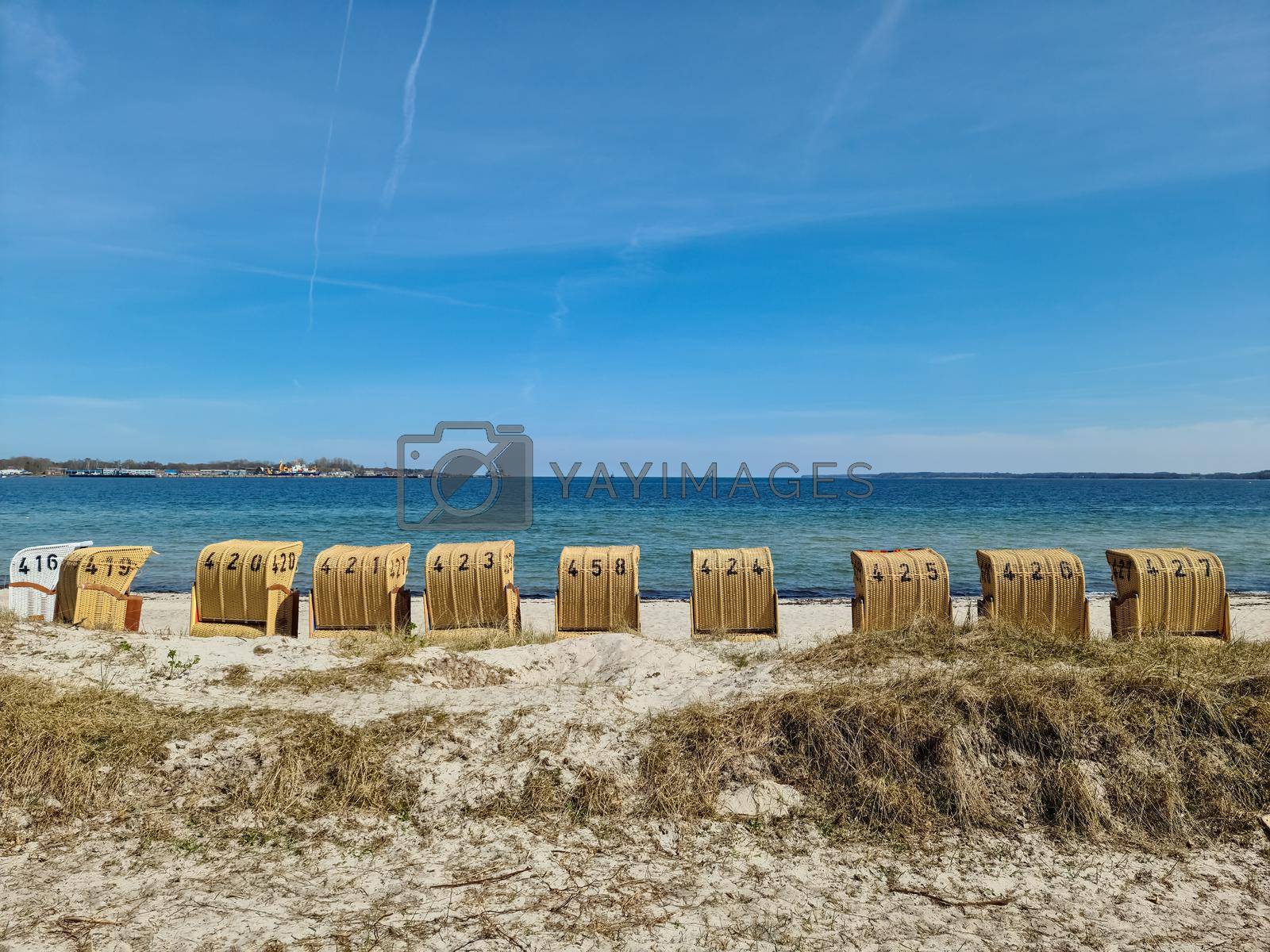 Royalty free image of Beach chairs on a sunny summer day on the beach at the Baltic Sea. by MP_foto71