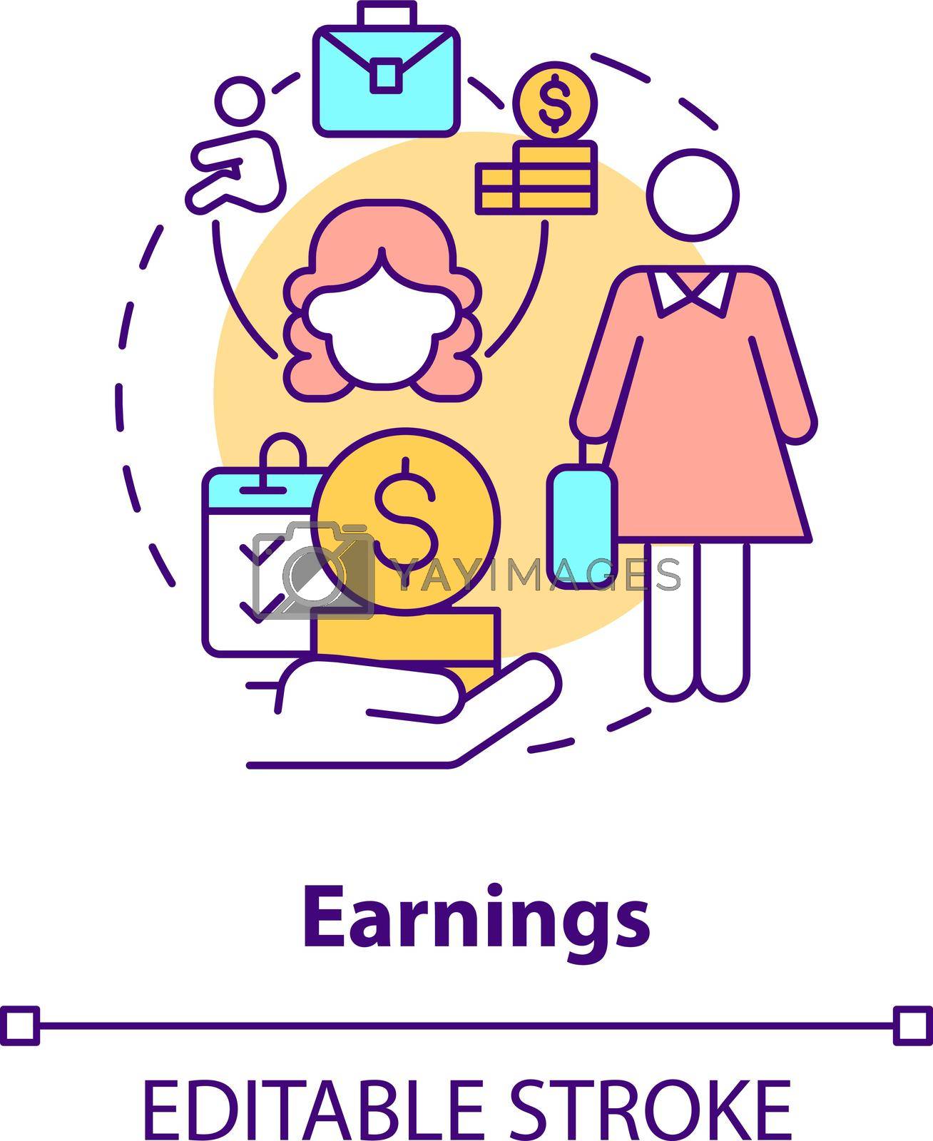 Earnings concept icon. Maternity leave payment abstract idea thin line illustration. Statutory parental leave allowance. Estimate income. Vector isolated outline color drawing. Editable stroke
