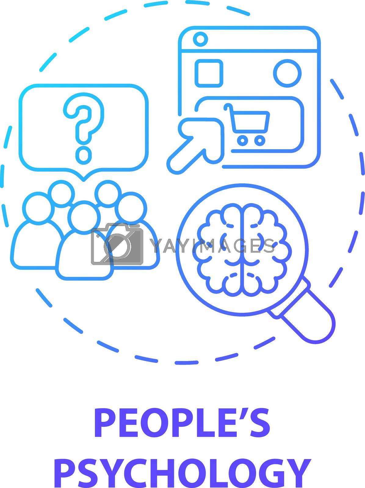 People psychology concept icon. UX design abstract idea thin line illustration. Predicting customer behavior. Focus on end-user interaction with product. Vector isolated outline color drawing