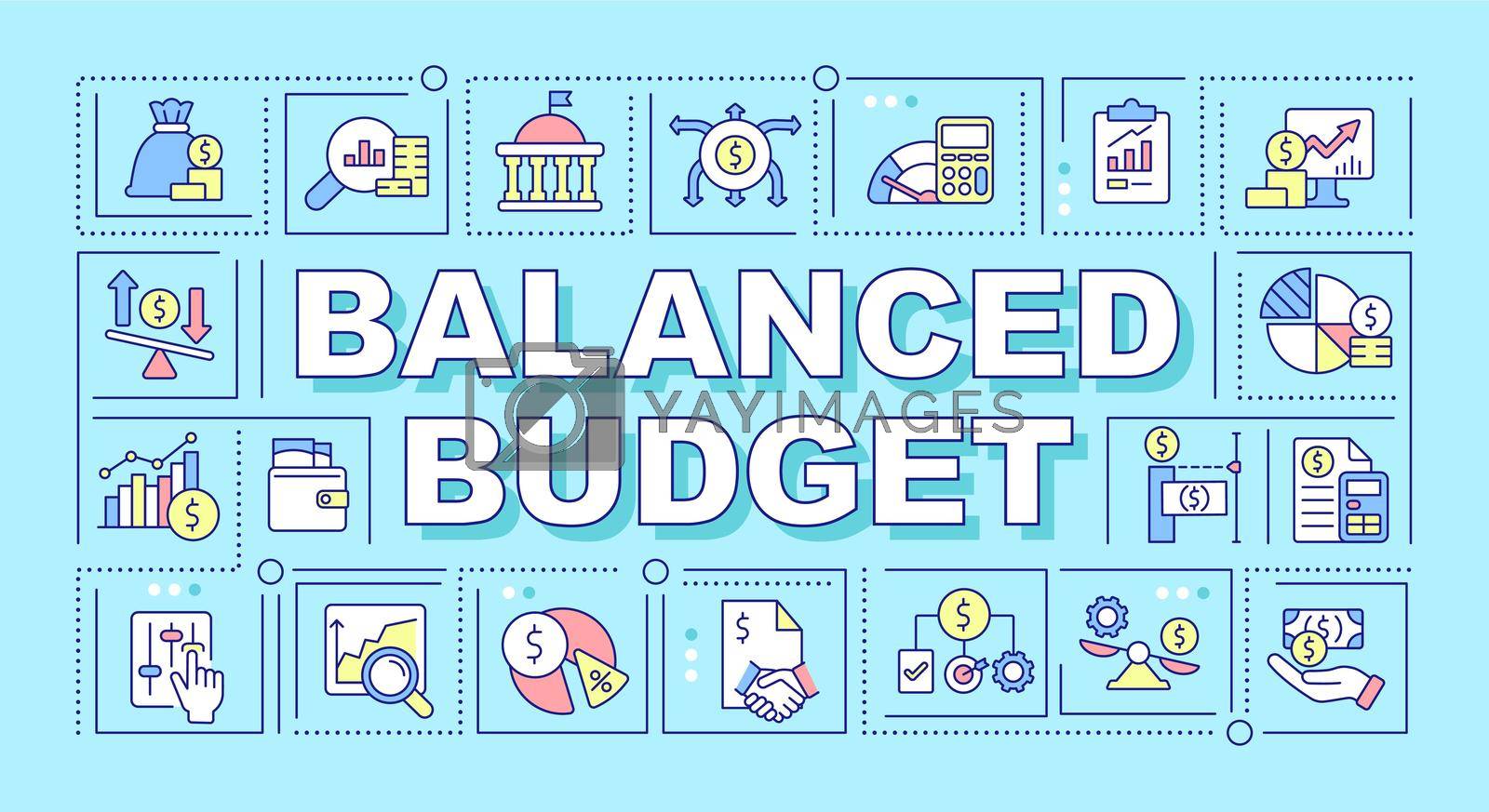 Royalty free image of Balanced budget word concepts turquoise banner by bsd