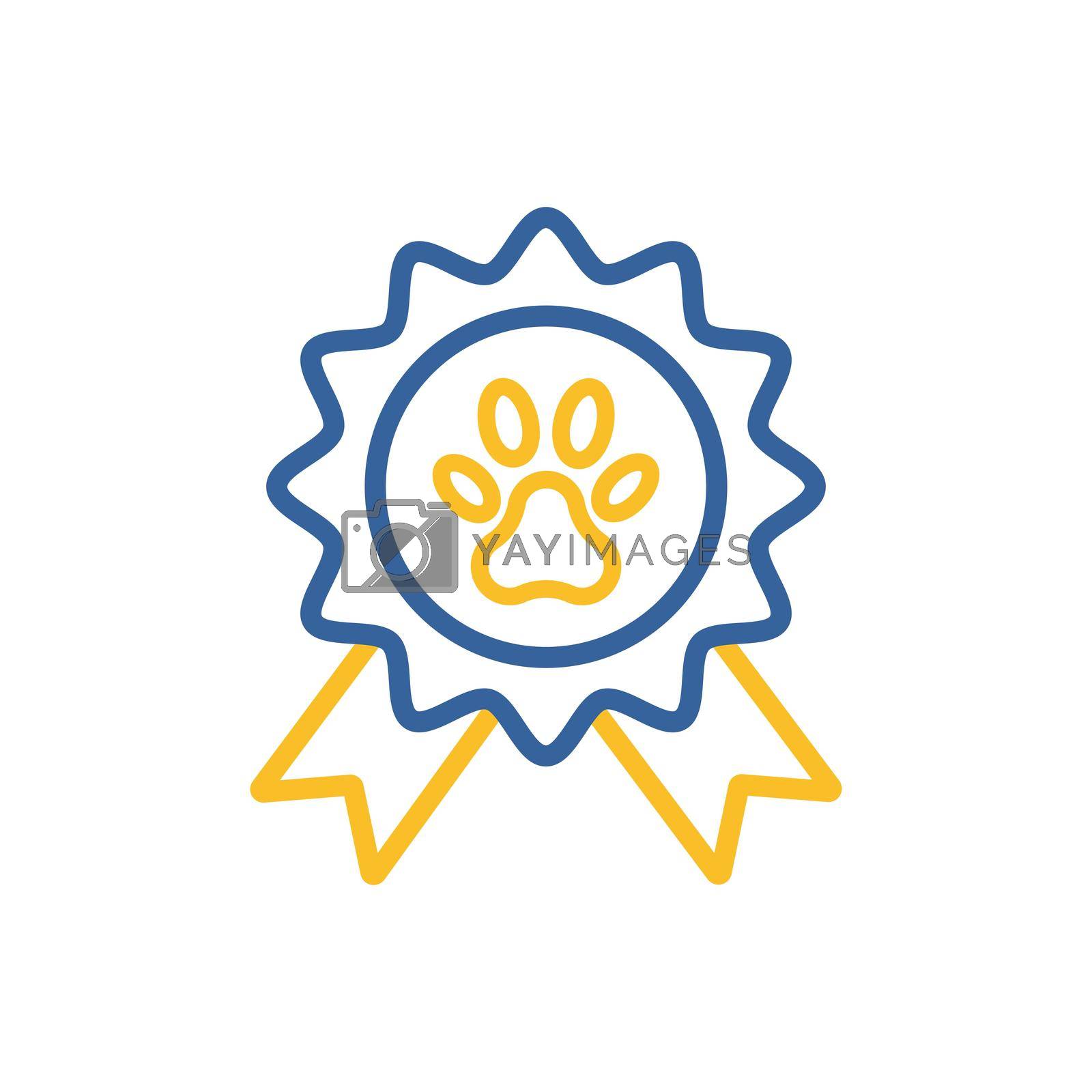 Pets award rosette vector isolated icon. Pet animal sign. Graph symbol for pet and veterinary web site and apps design, logo, app, UI