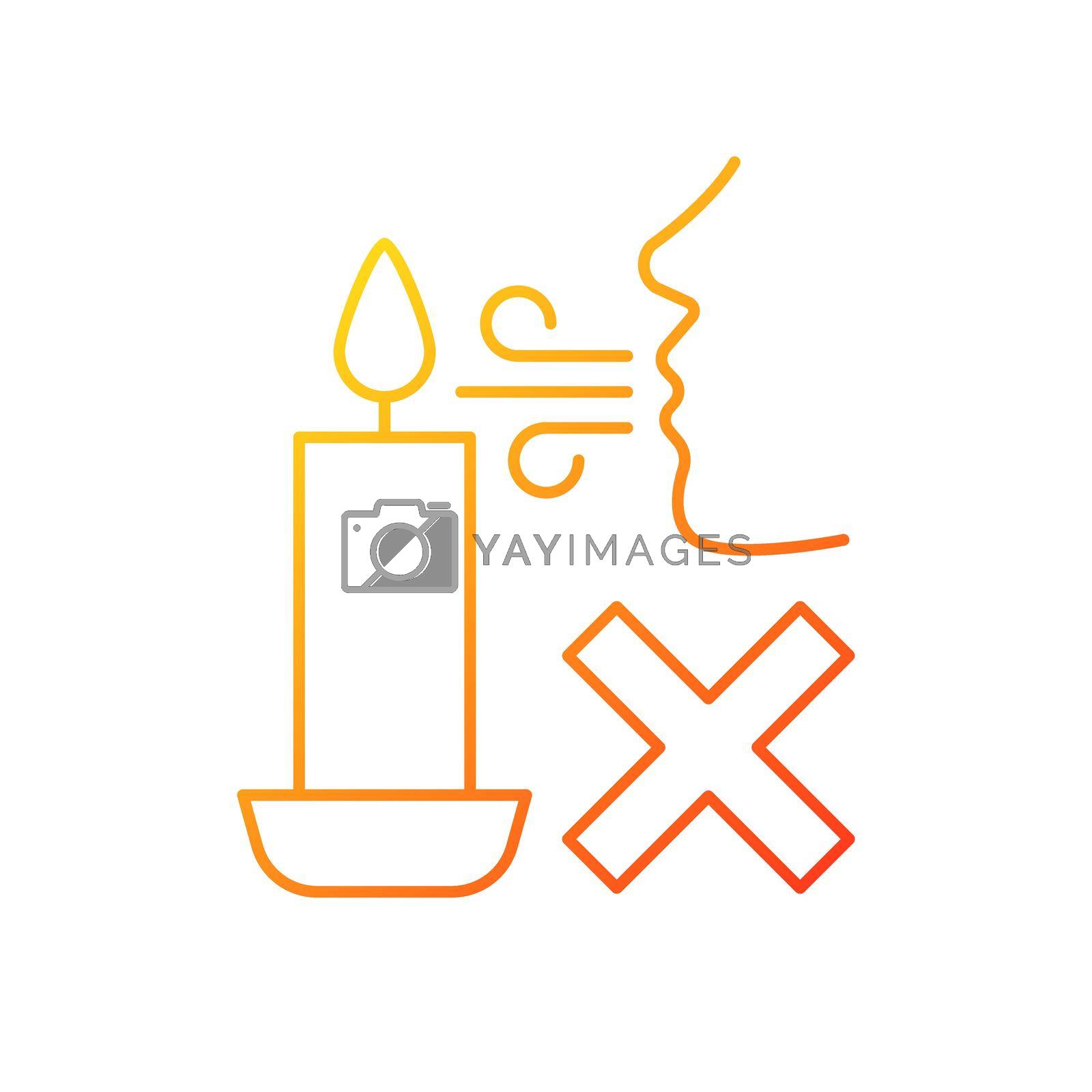 Royalty free image of Never blow out candle flame gradient linear vector manual label icon by bsd